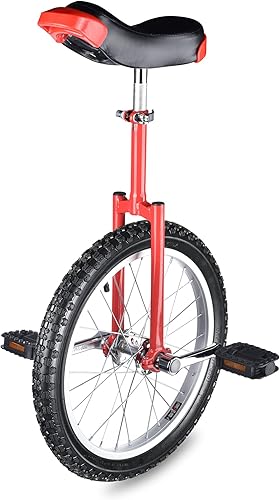 ZeHuoGe Bicicleta monociclo de 18 pulgadas con cómodo asiento de sillín de liberación a prueba de fugas, rueda de butilo de altura ajustable,