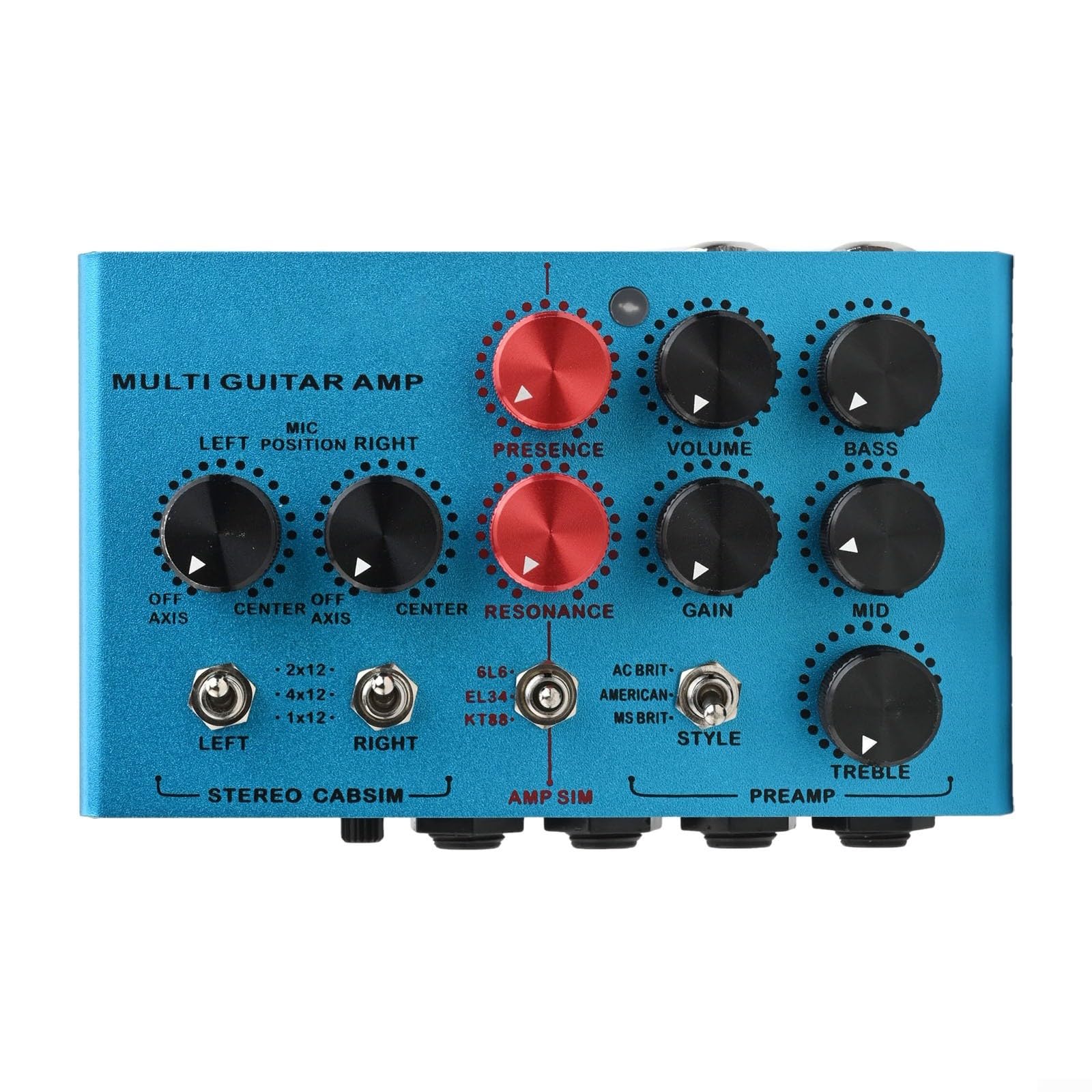 Multifunktionales Gitarrenverstärker-Effektpedal mit Stereo-Schrank-Simulation und 3 für FX-Loops, für Moskyaudio, Trs und Di-Ausgänge, Aux-Eingang zum Üben und Live-Auftritt