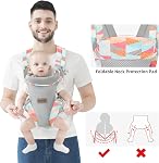 Porte-bébé nouveau-né à tout enfant Position de transport avant et arrière Porte-corps visage-in et visage-out Porte-bibé kangourou pour bébé enfant (Colorful)