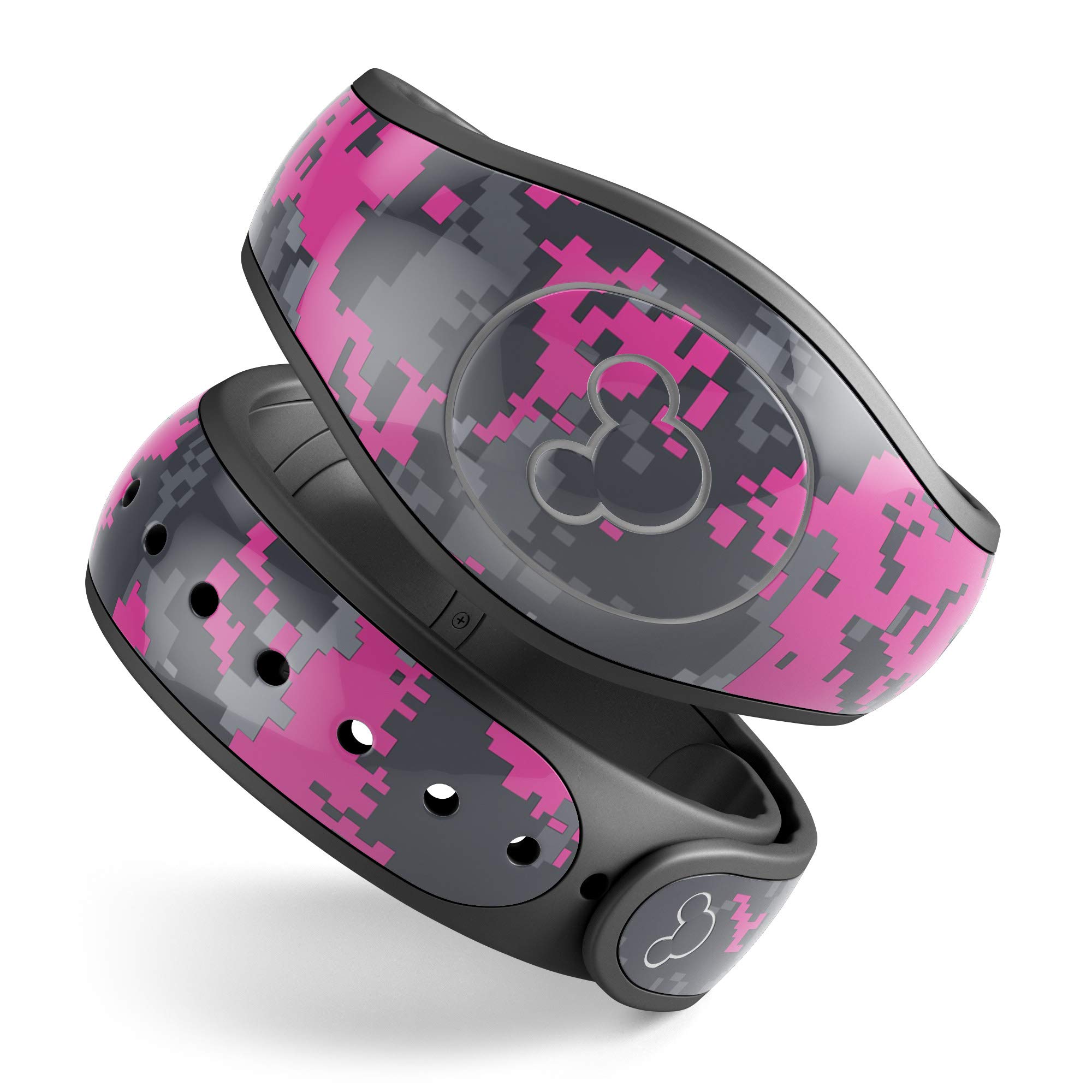 Design Skinz Hot Pink and Gray Digital Camouflage Premium Vinyl Decal Wrap Cover for The Disney MagicBand+ (Fits MagicBand+ for Disney Parks)