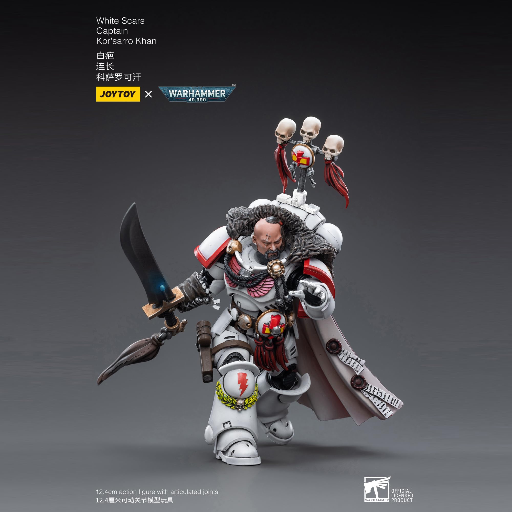 JOYTOY 1/18 Action Figure Warhammer 40,000 White Scars Captain Kor