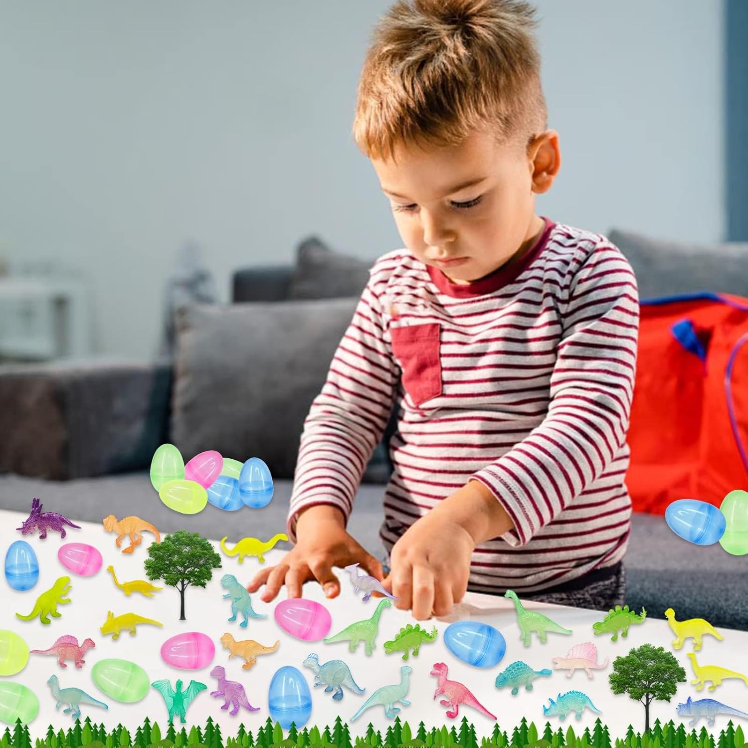 36 Pack Easter Eggs Filled with Glow in The Dark Dinosaur Toys, Easter Basket Stuffers Essential for Toddlers Kids Glow Plastic Easters Eggs Dinosaur Surprise Easter Eggs Hunt Fillers Party Favors - Image 7