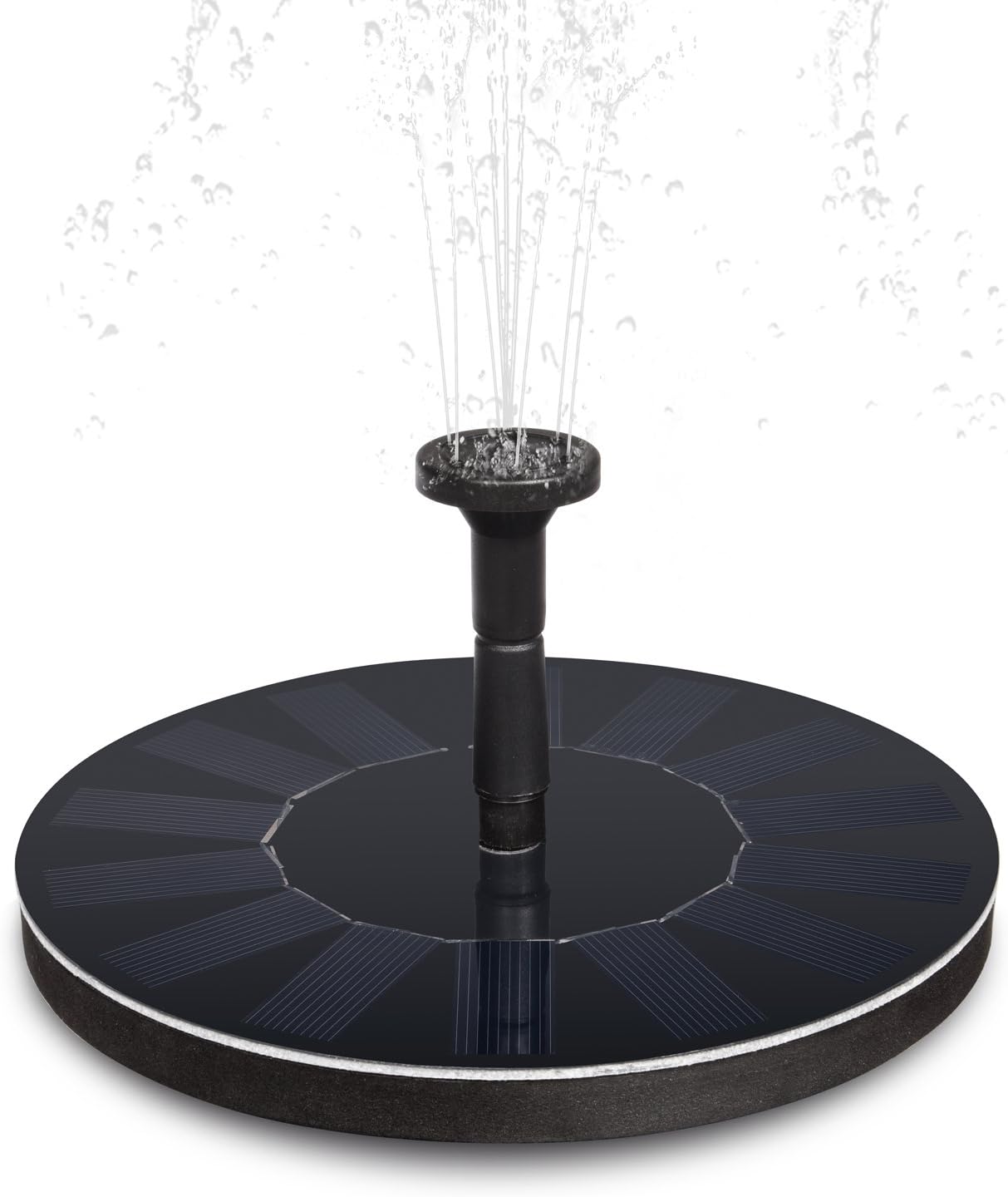 Heepow Solar Fountain Pump, 42gal/H Solar Water Pump with 1.4W Floating Monocrystalline Silicon Solar Panel, High Efficiency, 6 Nozzles for 8 Water Patterns-Ideal for Bird Bath Ponds Pumps Garden