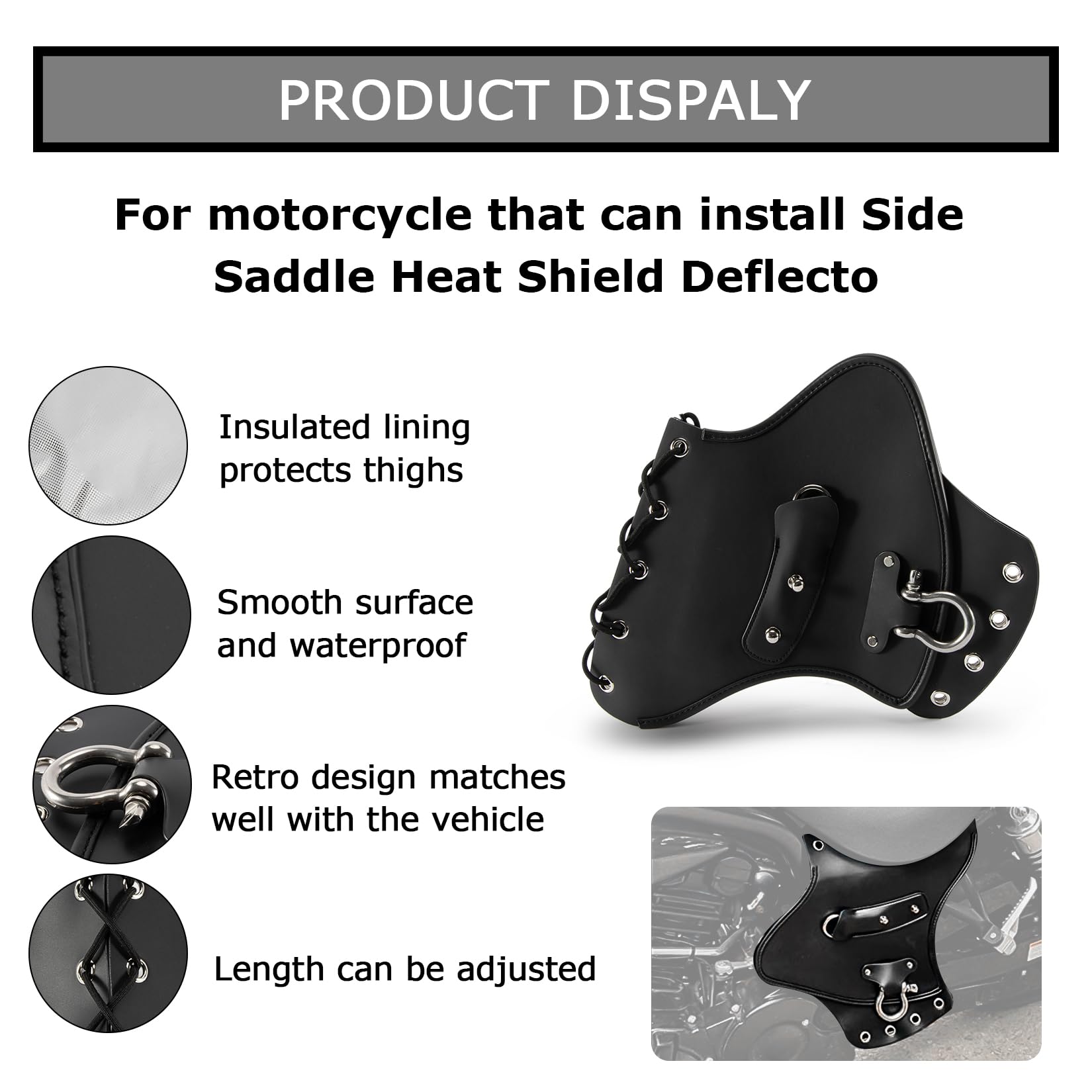 Amazon | PSLER バイク汎用 レザー サドルシールド ヒート