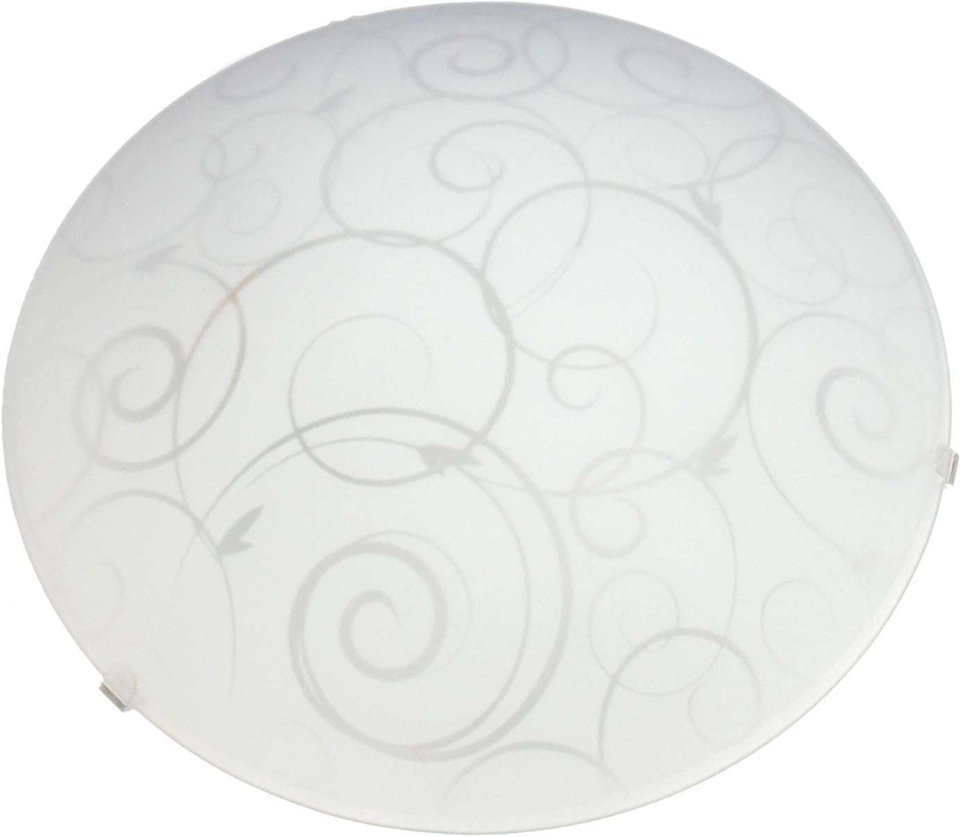 Simple Designs FM3000-WHT Round Flushmount Flush Ceiling Light with Scroll Swirl Design, White (Pack of 2)