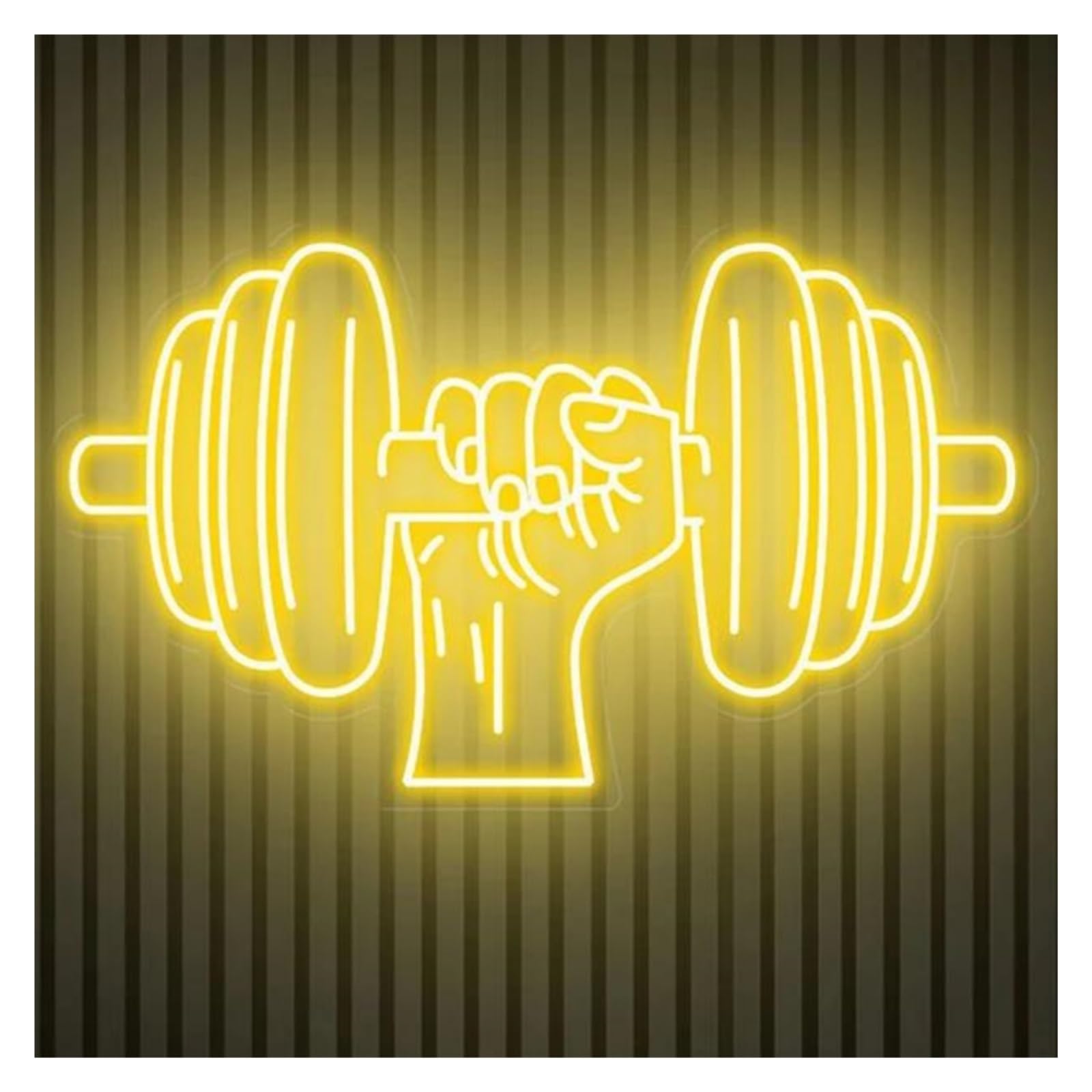 Lemst G Signs Lamp Dumbell Neon Sign Liftin Dumbbells Light Home Ym Room Sign Fitness Wall Art Decor Neon Light 21Cmx40cm(G)