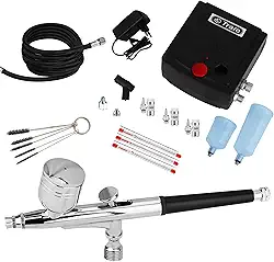 Kit Aerógrafo + Compressor Completo 17 Pçs Bivolt Aerografia Profissional