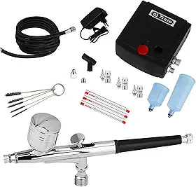Kit Aerógrafo + Compressor Completo 17 Pçs Bivolt Aerografia Profissional