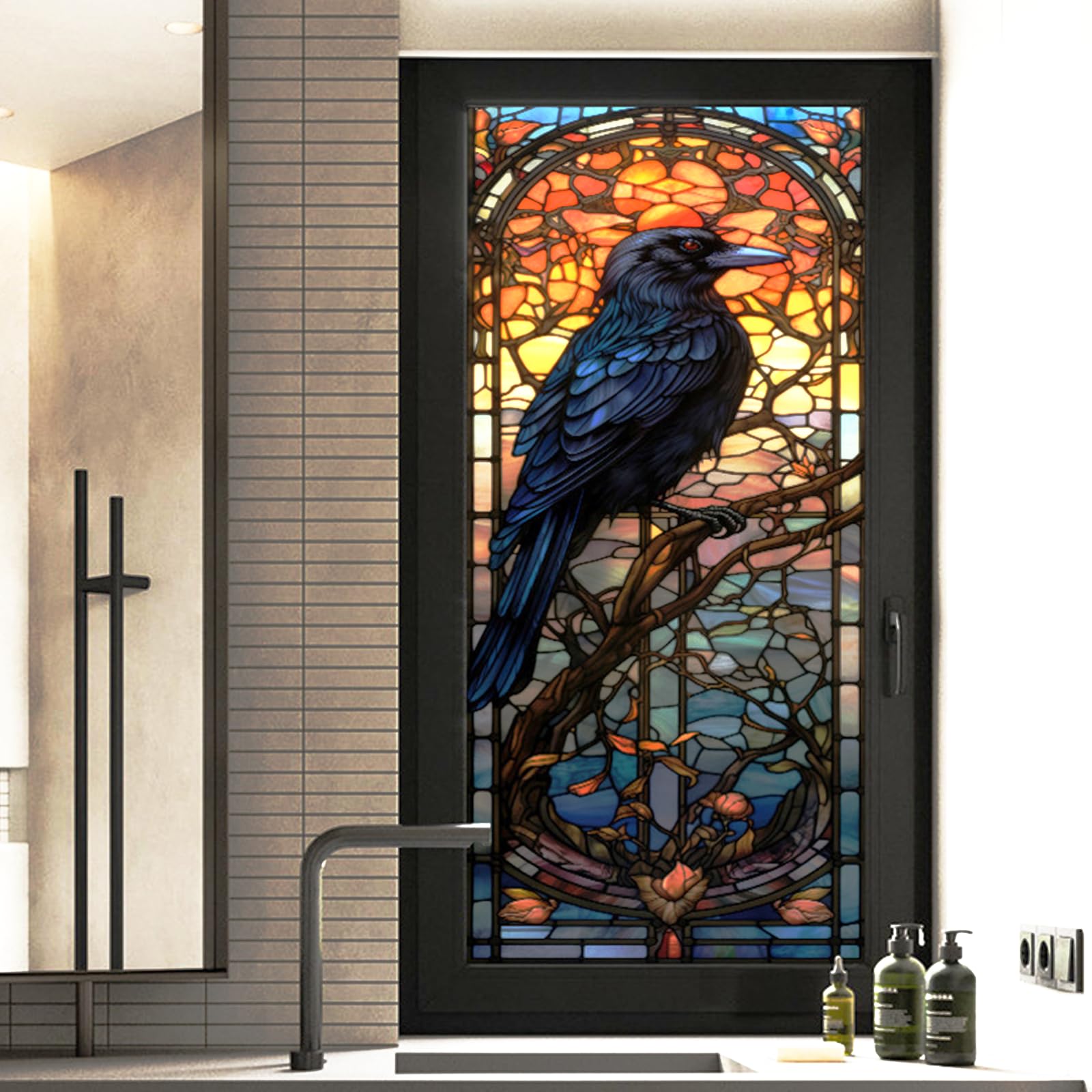 Amazon.com: WBQMUNY Stained Glass Window Film,Static Cling Window