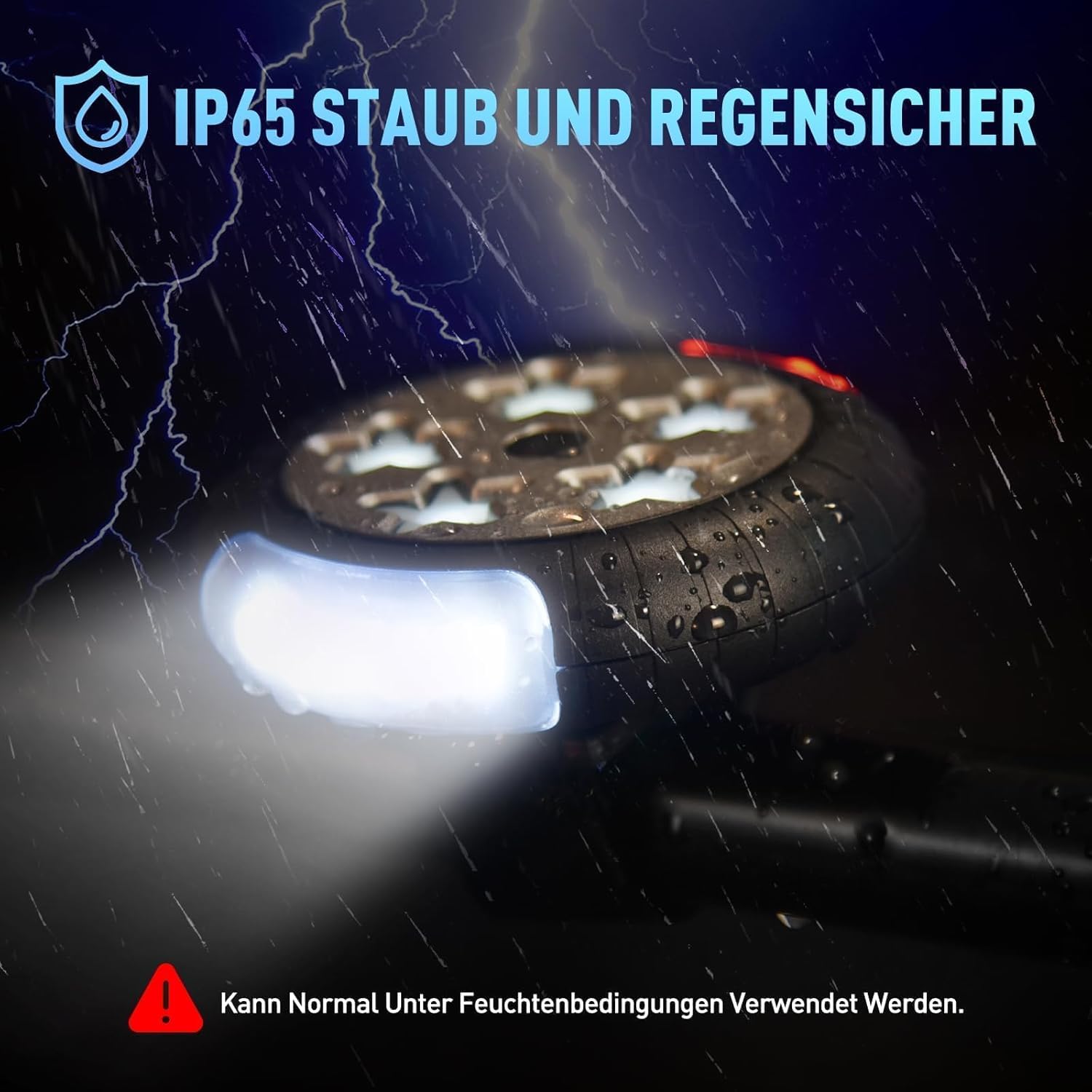 Kinderwagen Licht Aufladbar, Kinderwagenlicht(2 Stück), Kompakt und Wasserdicht, USB Wiederaufladbares Lichts, Passend für Alle Kinderwagen(Schwarz)