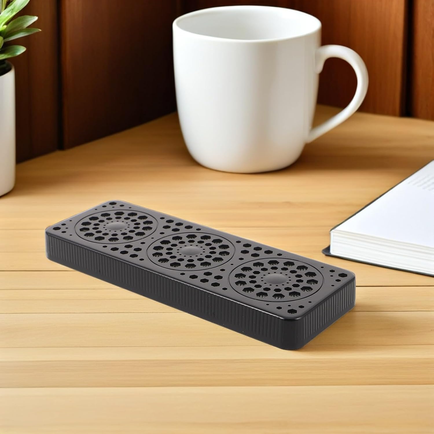 TIDTALEO 2pcs Rectangle Cigar Humidifier Tray Moisture Keeper, Large Black Humidity Control Accessory for Cigar Preservation Box, Travel and Office Cabinet Humidor