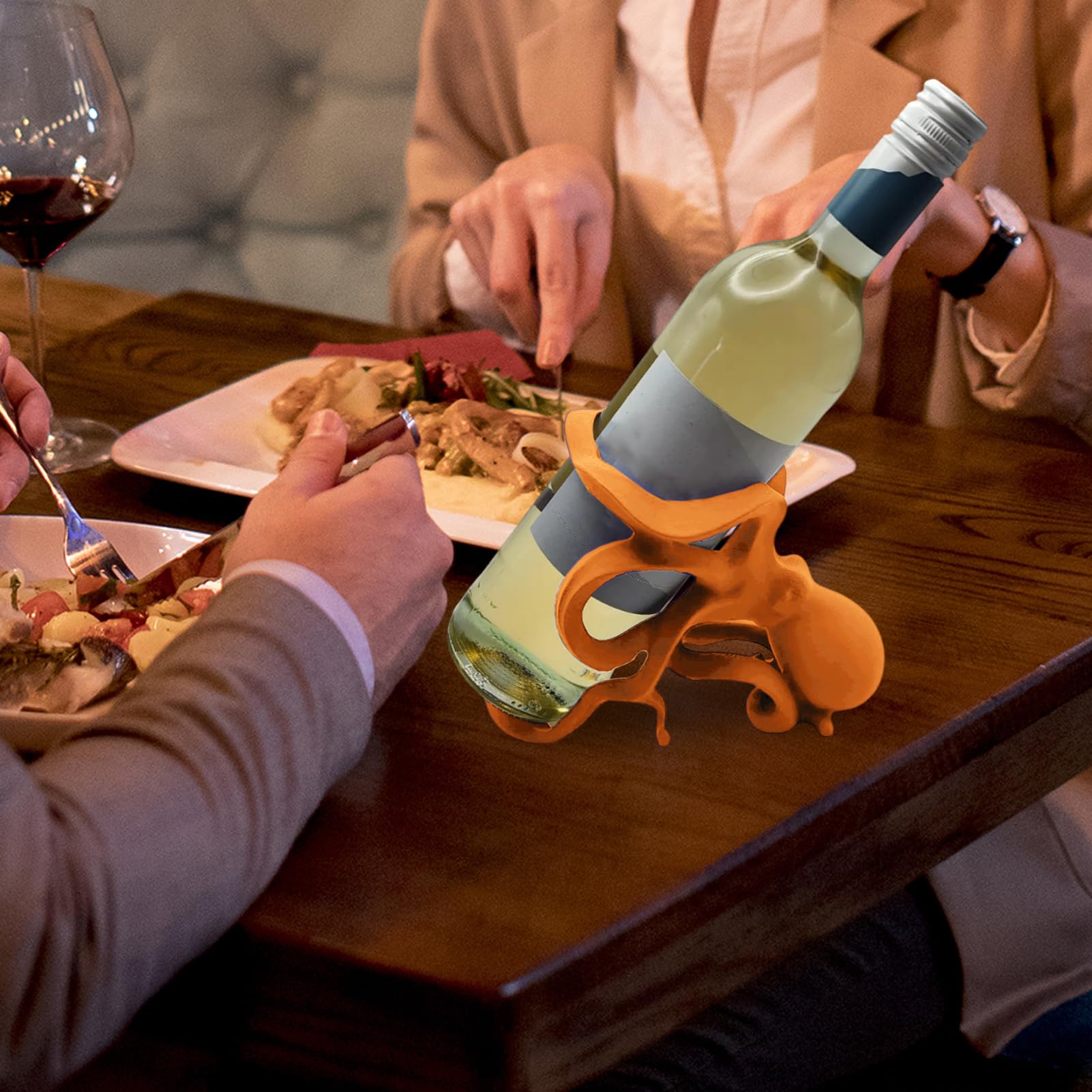 Genérico Wine Bottle Rack, Octopus Bottle Holder, Freestanding Animal Organizer, Collectible Figura Display, for Kitchen Tabletop, Counter, Bar, Bedroom Decor