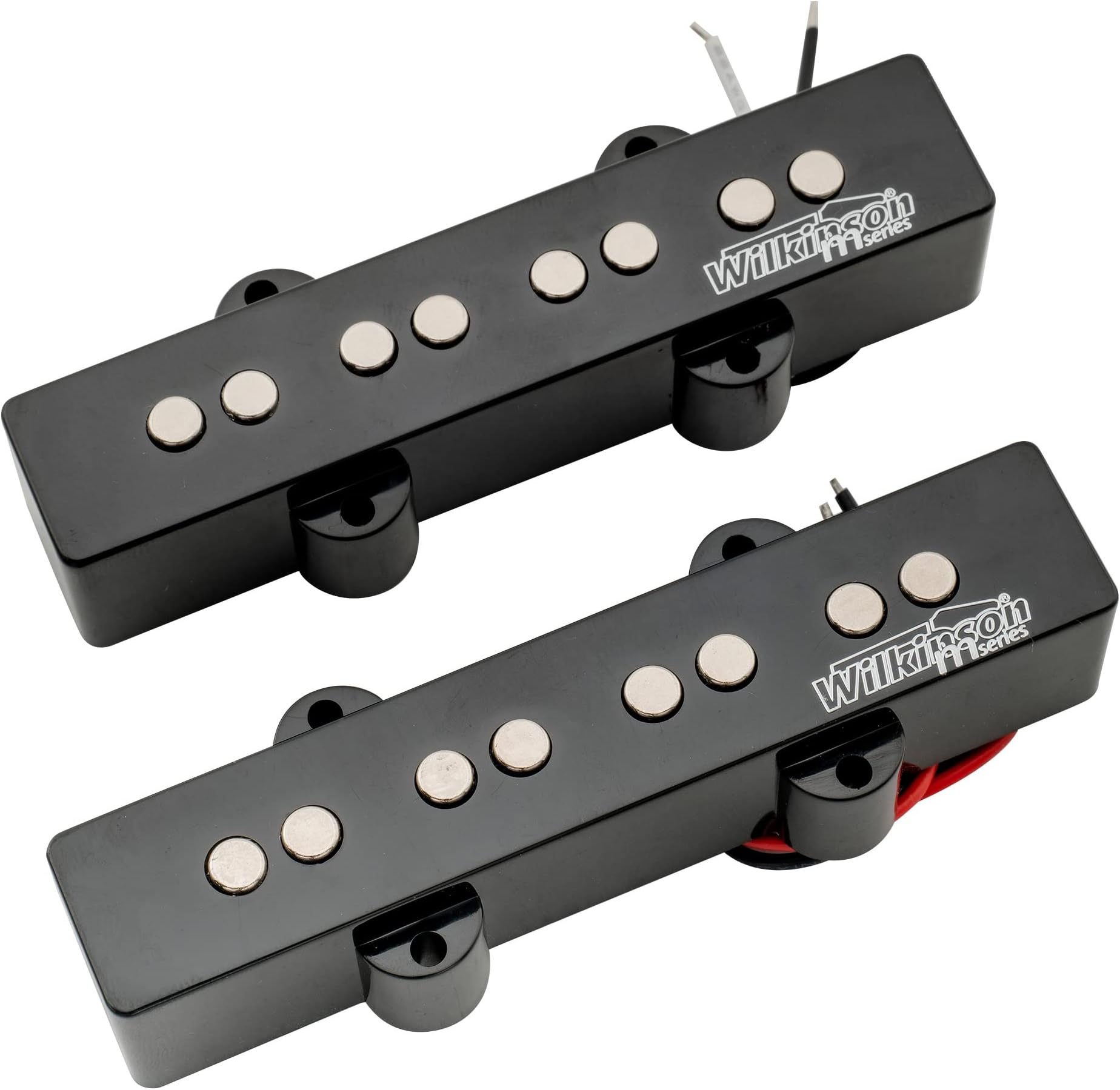 Variable Gauss Ceramic Traditional Jazz Bass Pickups Set for JB Style Electric Bass, Black