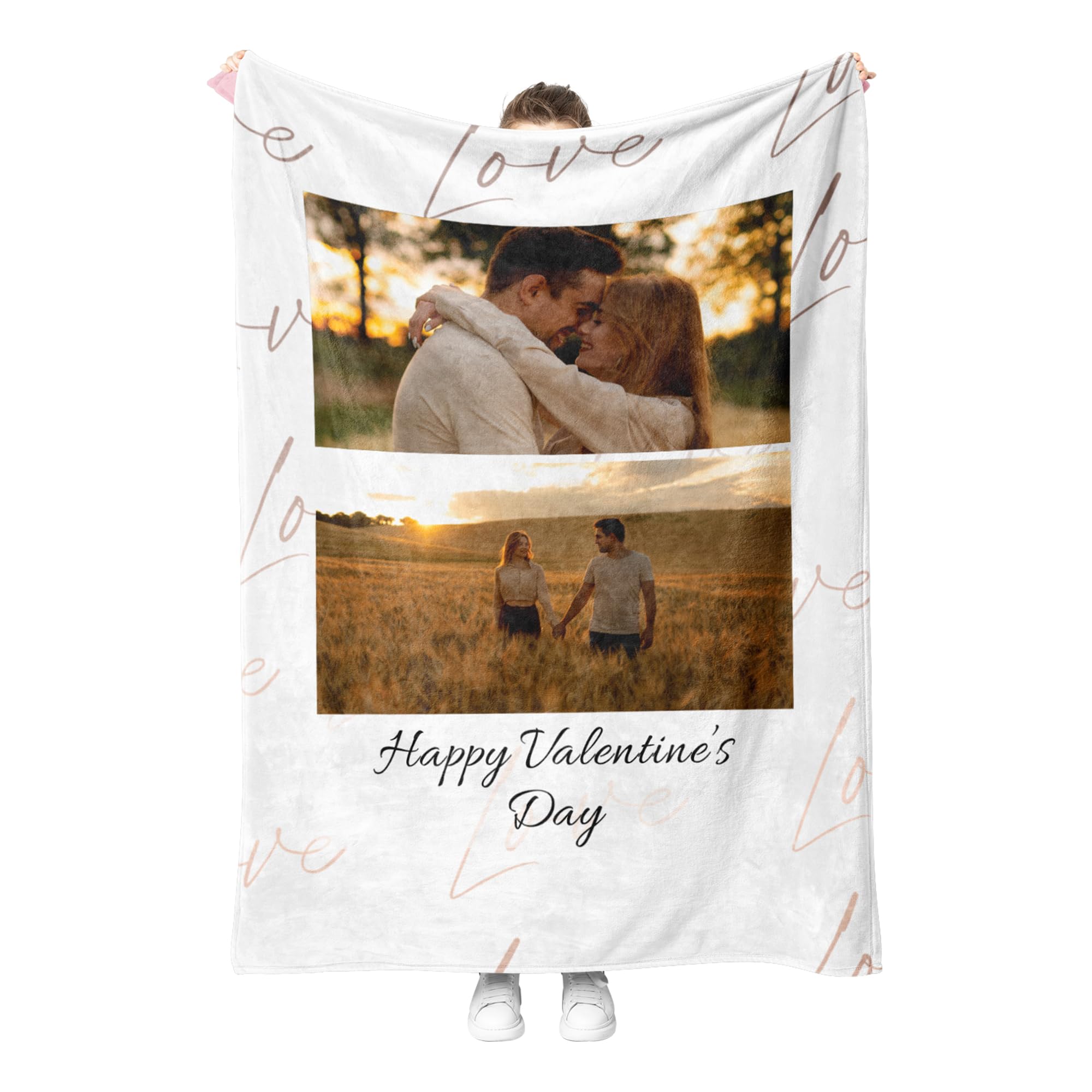 Personalised Blanket Custom Photos Blanket Memory Gift with Photo Text Collage Customized Blankets Gift for Family Mom Dad Kids Wife Friends