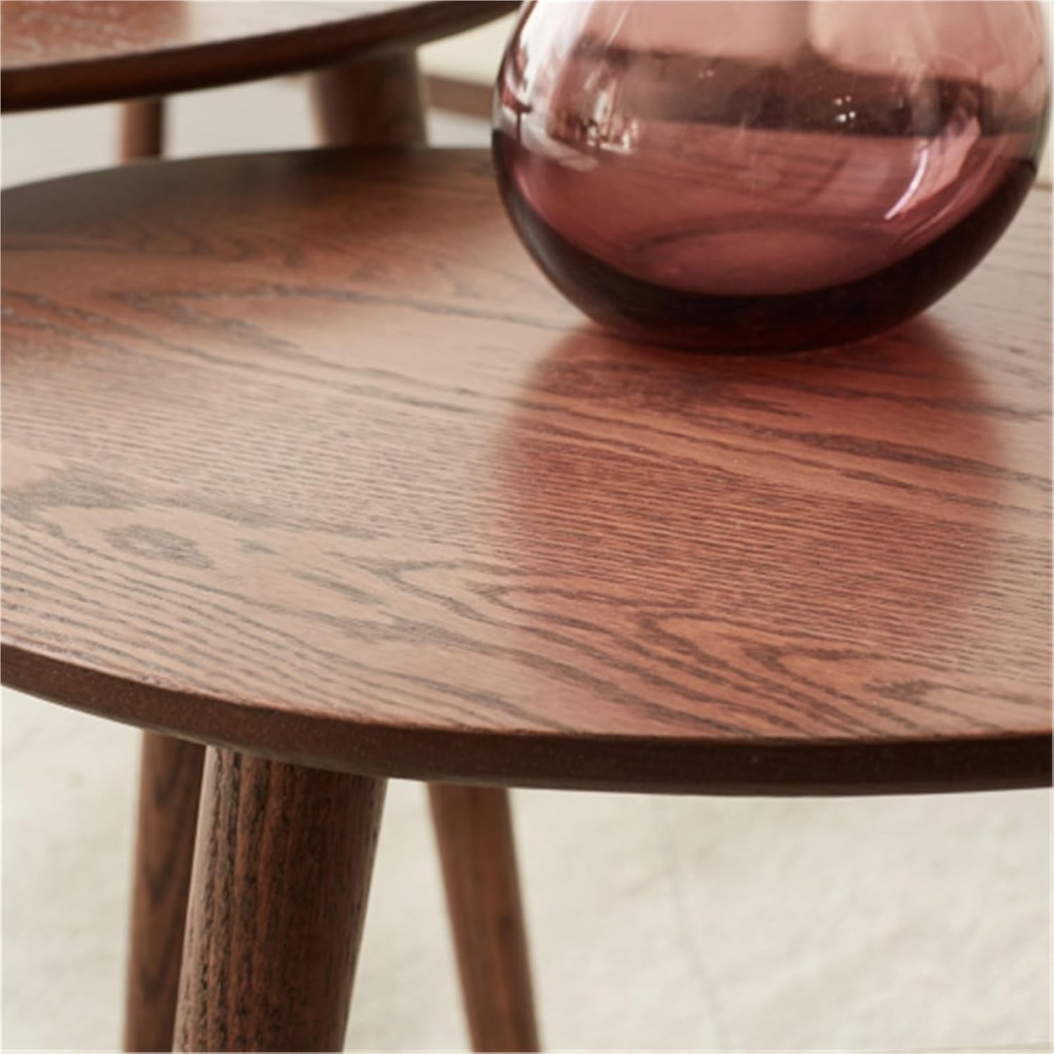 Simple Solid Oak Low Side Table for Bedroom