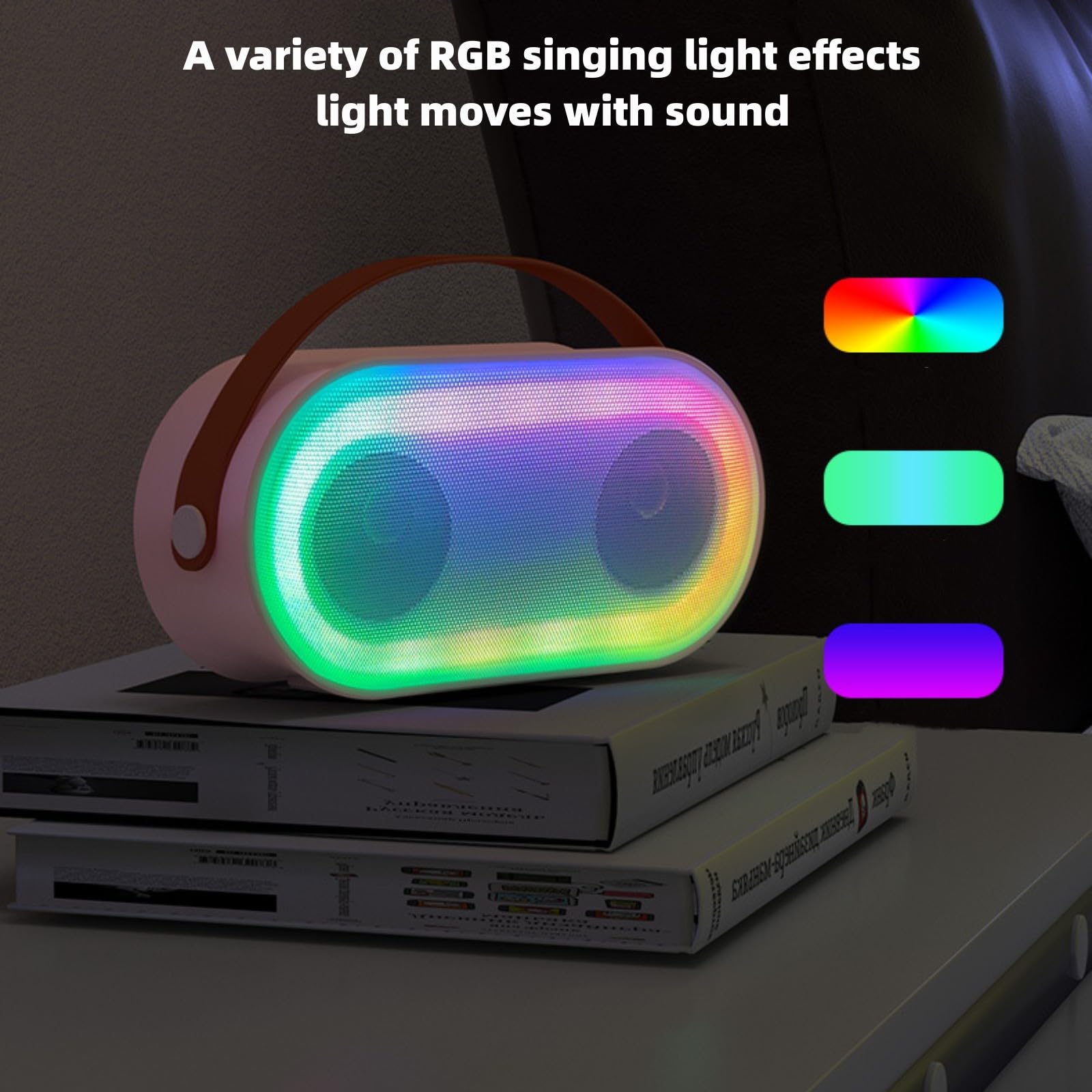 Zabawki do karaoke dla chłopców i dziewcząt z mikrofonem 1/2, przenośna maszyna do karaoke ze światłem LED, głośnik Bluetooth z bezprzewodowymi mikrofonami, prezenty dla dzieci i dorosłych, rodziny,