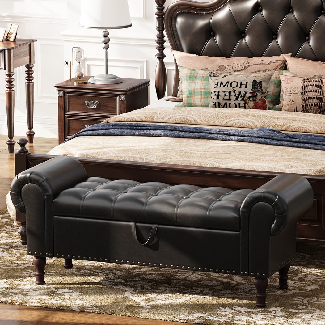 Apicizon 50 inch Tufted Button Storage Bench