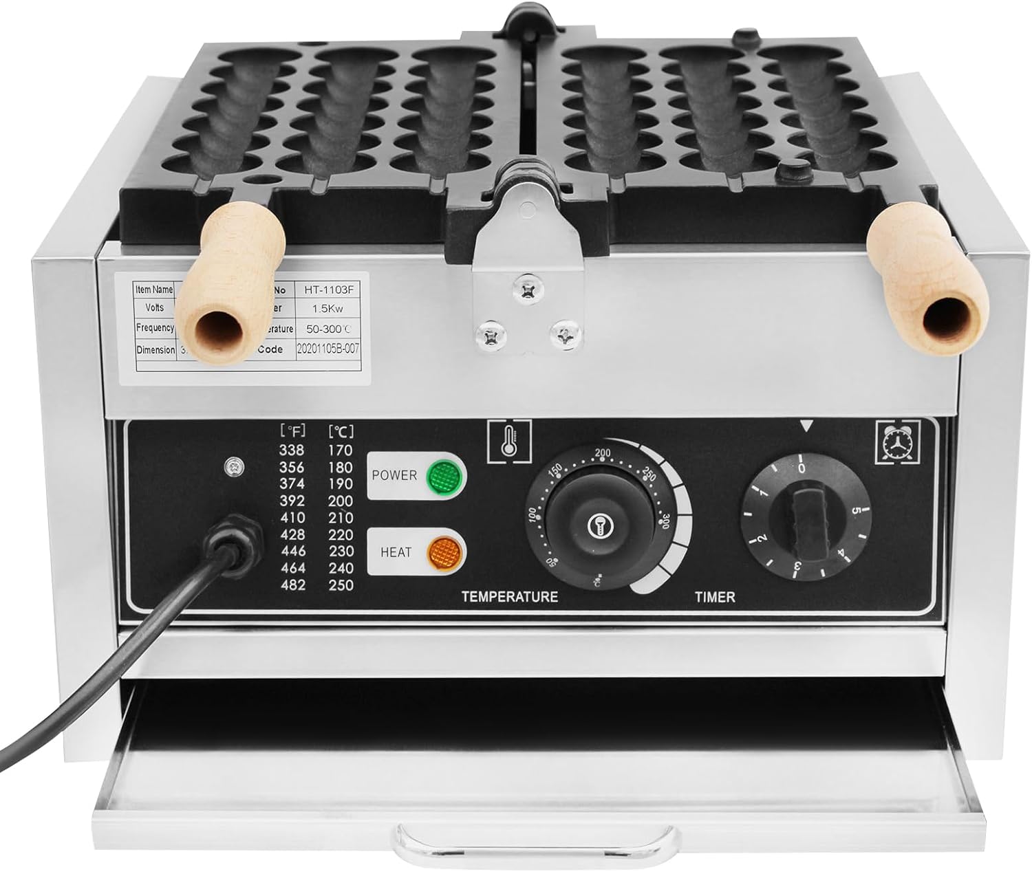 Mini Egg-Shaped Waffle Making Machine, 1500W Commercial Waffle Stick Maker with Separate Heating And Control Zones, Non-stick Small Pancake Maker Mini Hotcakes Machine for Home Restaurant Business