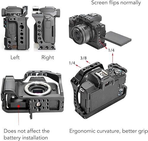 Miniatura 6 de Kit de fabricación de película de jaula de video para cámara, plataforma de jaula de cámara de aleación de aluminio, marco de extensión