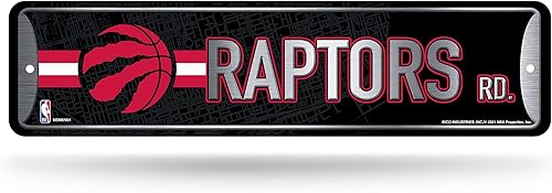 Rico Industries Letrero de metal de la NBA, letrero de calle de metal, 4 x 15 pulgadas, decoración del hogar, dormitorio, oficina, cueva de hombre