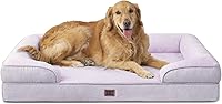Vista 112 de EHEYCIGA Camas ortopédicas para perros extra grandes, cama impermeable de espuma viscoelástica XXL para mascotas con laterales, fondo antideslizante
