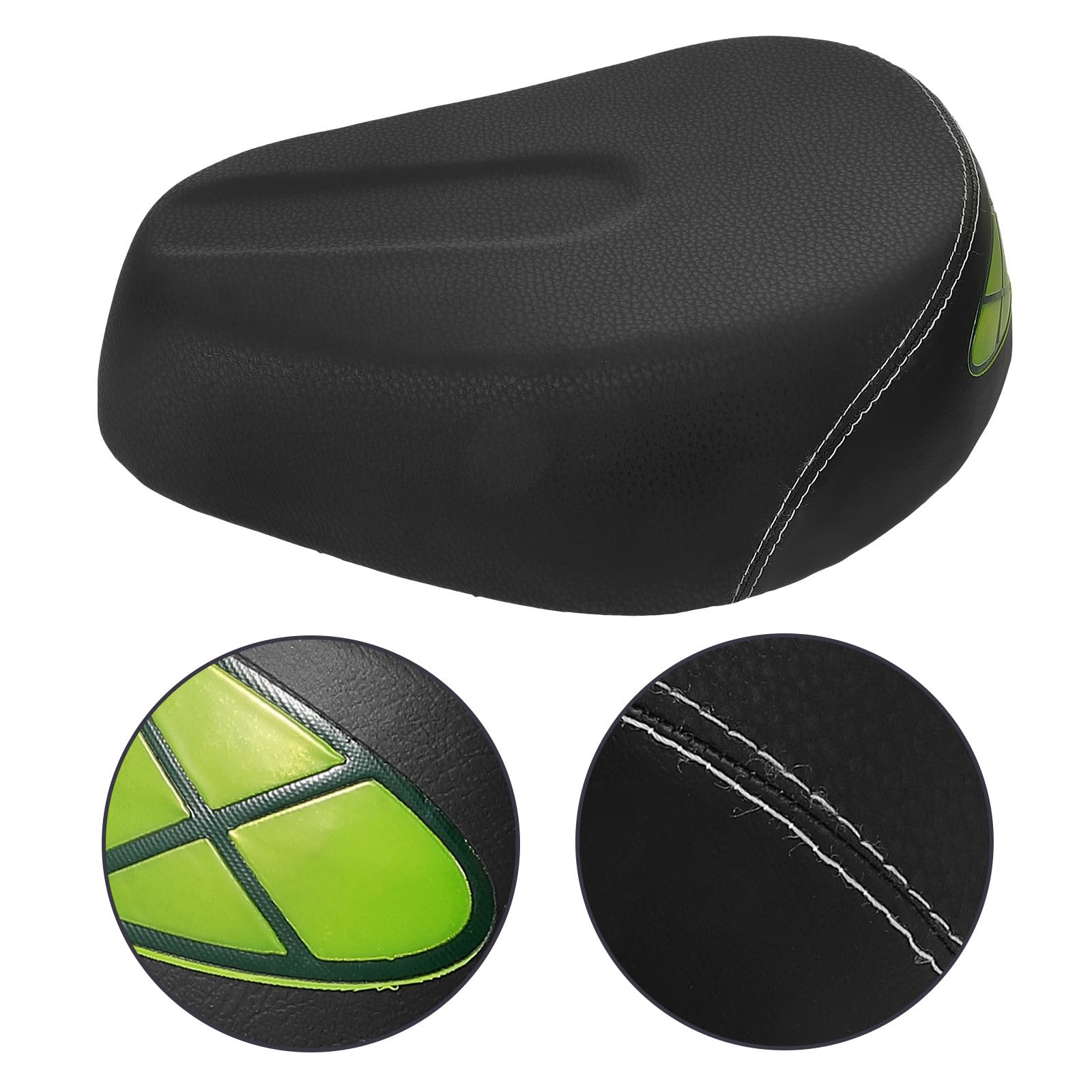 Selle de Vélo Électrique Confortable Noire en Mousse et Cuir PU, Légère et Facile à Monter, Coussin de Selle Surdimensionné pour Longues Balades