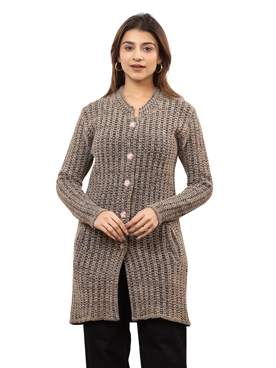 twenty me Women's Open Front Longline Knit Cardigan Sweater Soft and Warm Cardigan with Side Pockets Casual & Lightweight Cover-Up (4700-New)-picture-27
