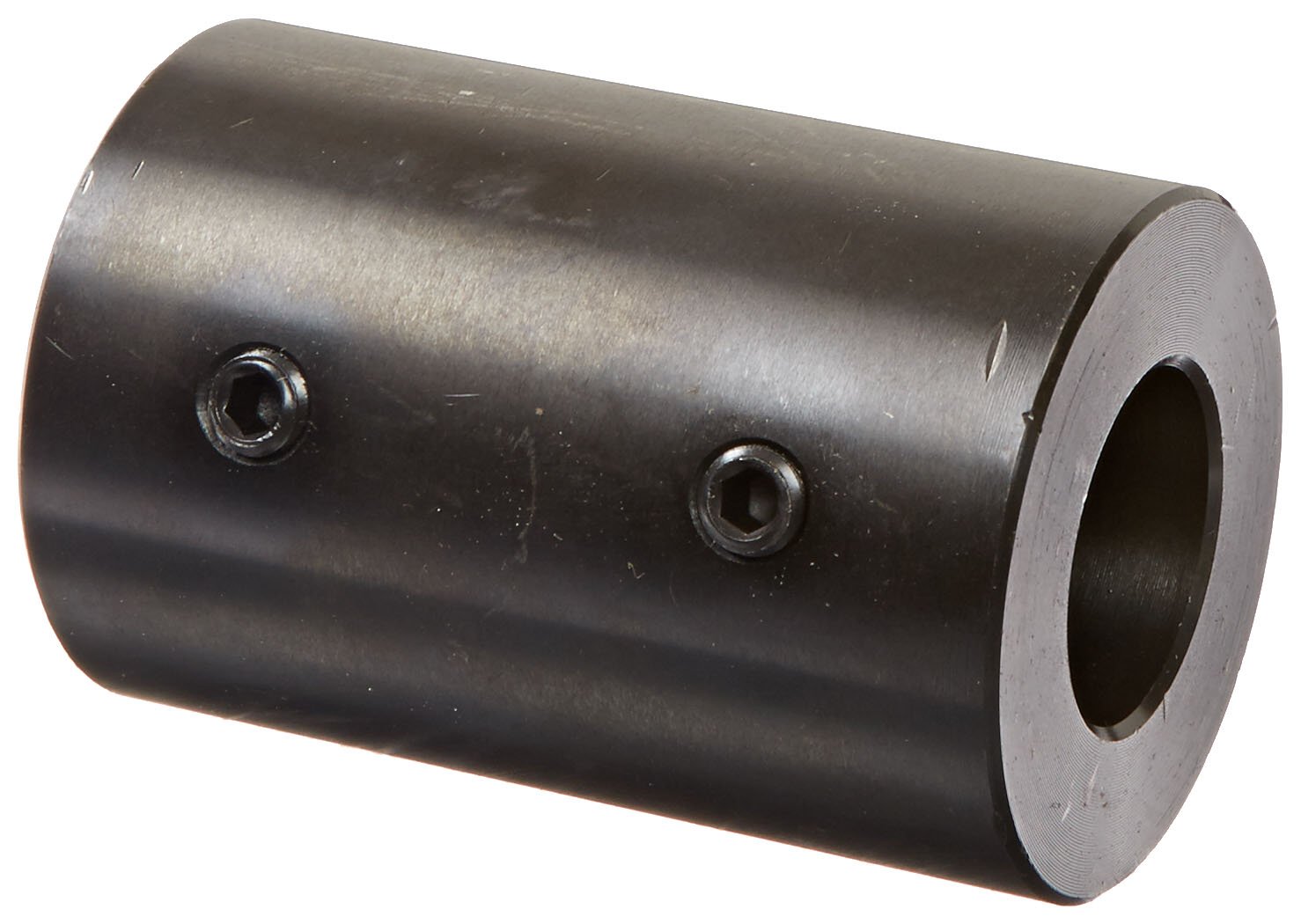 RC-100 Black Oxide Plated Mild Steel Rigid Coupling, 1" Bore, 2" Outside Diameter, 3" Length, 5/16"-18 x 1/2" Set Screw