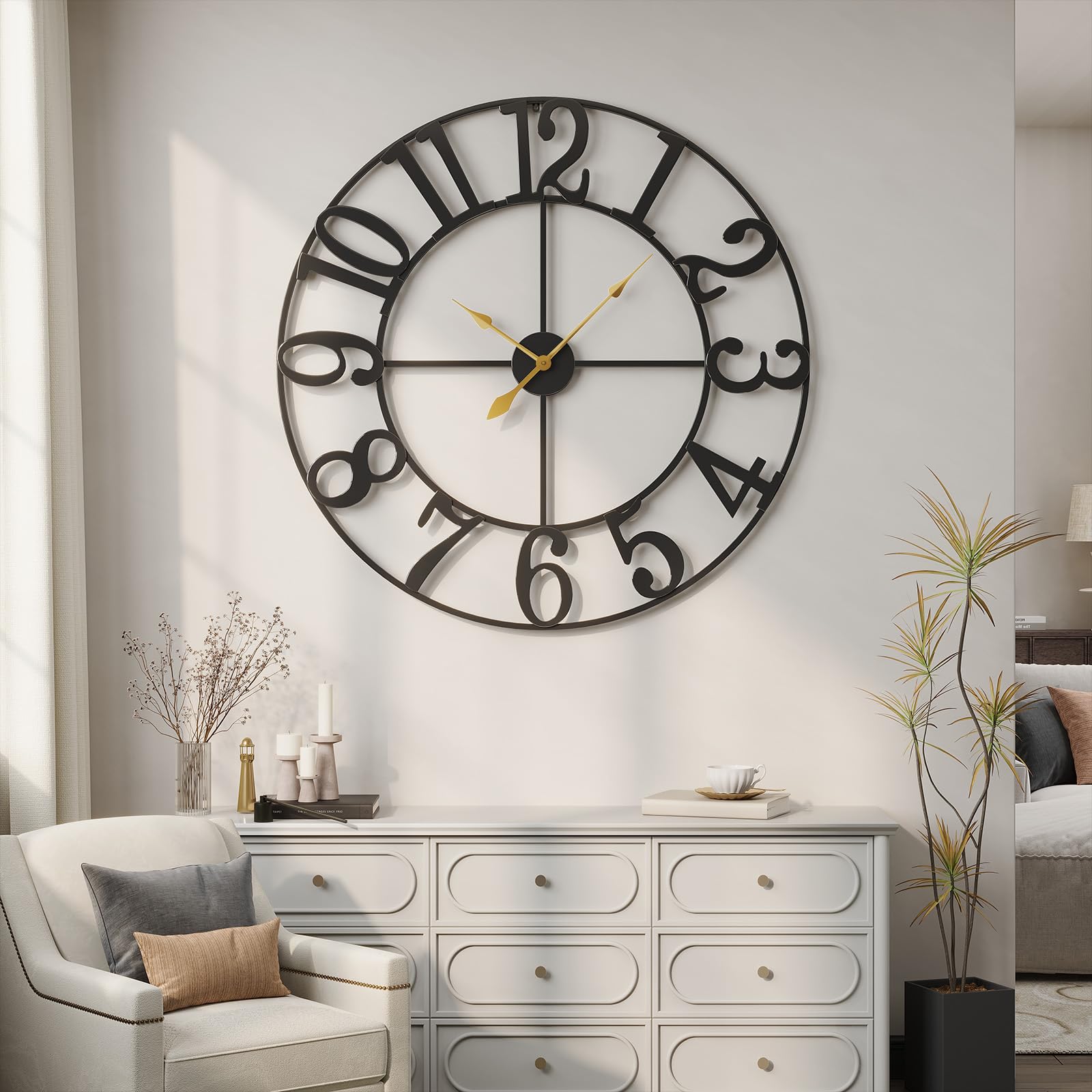 Cuspin 40-Inch Black Wall Clock