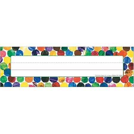 Amazon Com Carson Dellosa World Of Eric Carle Nameplates Colorful Labels With Writing Line For Student Name s Cubbies Desks And Locker Labels Homeschool Or Classroom Supplies Organizer 36 Pc Name Plates