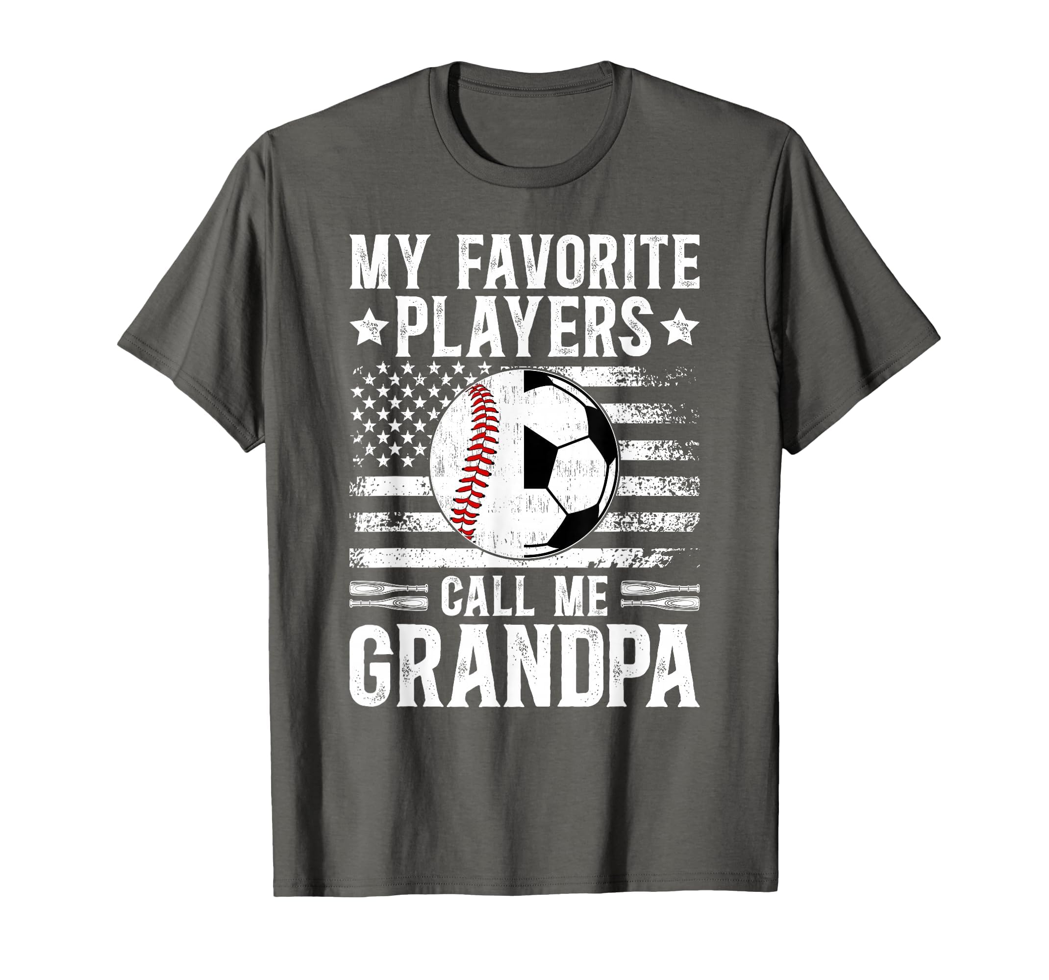 My Favorite Players Call Me Grandpa Soccer Baseball Grandpa T-Shirt