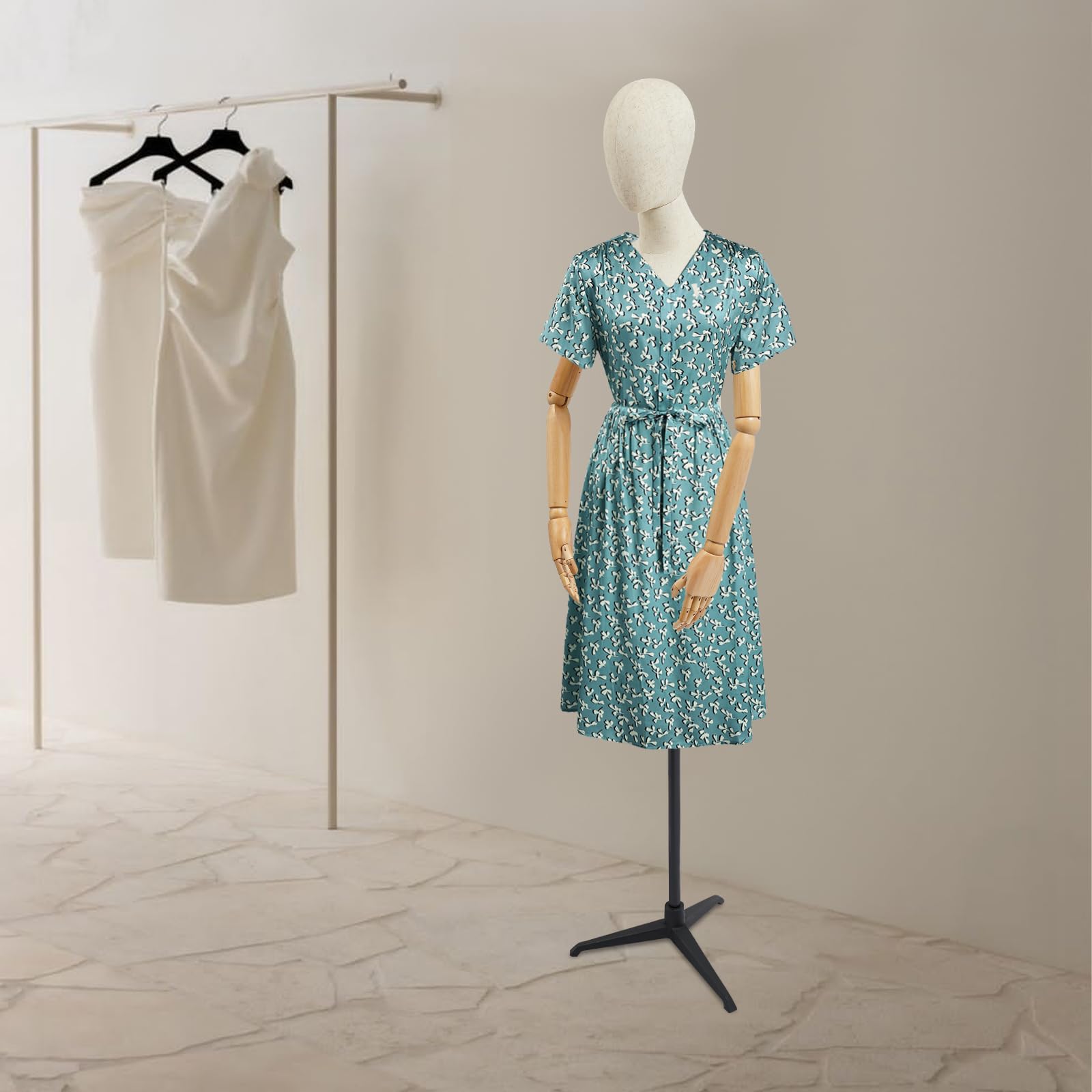 Weibliche Schaufensterpuppen,Drehbare Und Bewegliche Mannequin,SchneiderbüSte Mit Verstellbarer HöHe,Kleiderpuppe BüSte Torso Mit Kopf,FüR Boutiquen,BekleidungsgeschäFte,Schaufenster (Schwarz, L)