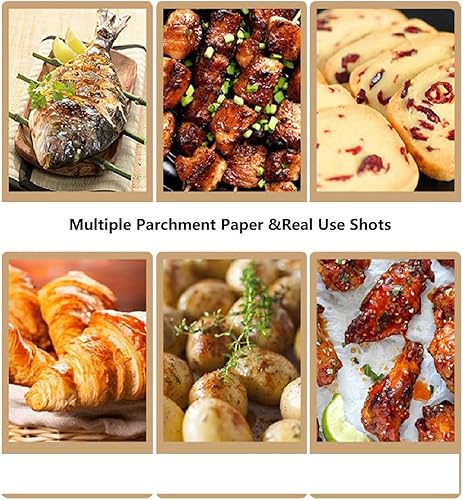 Miniatura 5 de 100 hojas de papel pergamino de 12 x 16 pulgadas, papel pergamino precortado para hornear, hornear pergamino para cocinar, parrilla, vapor, bandeja