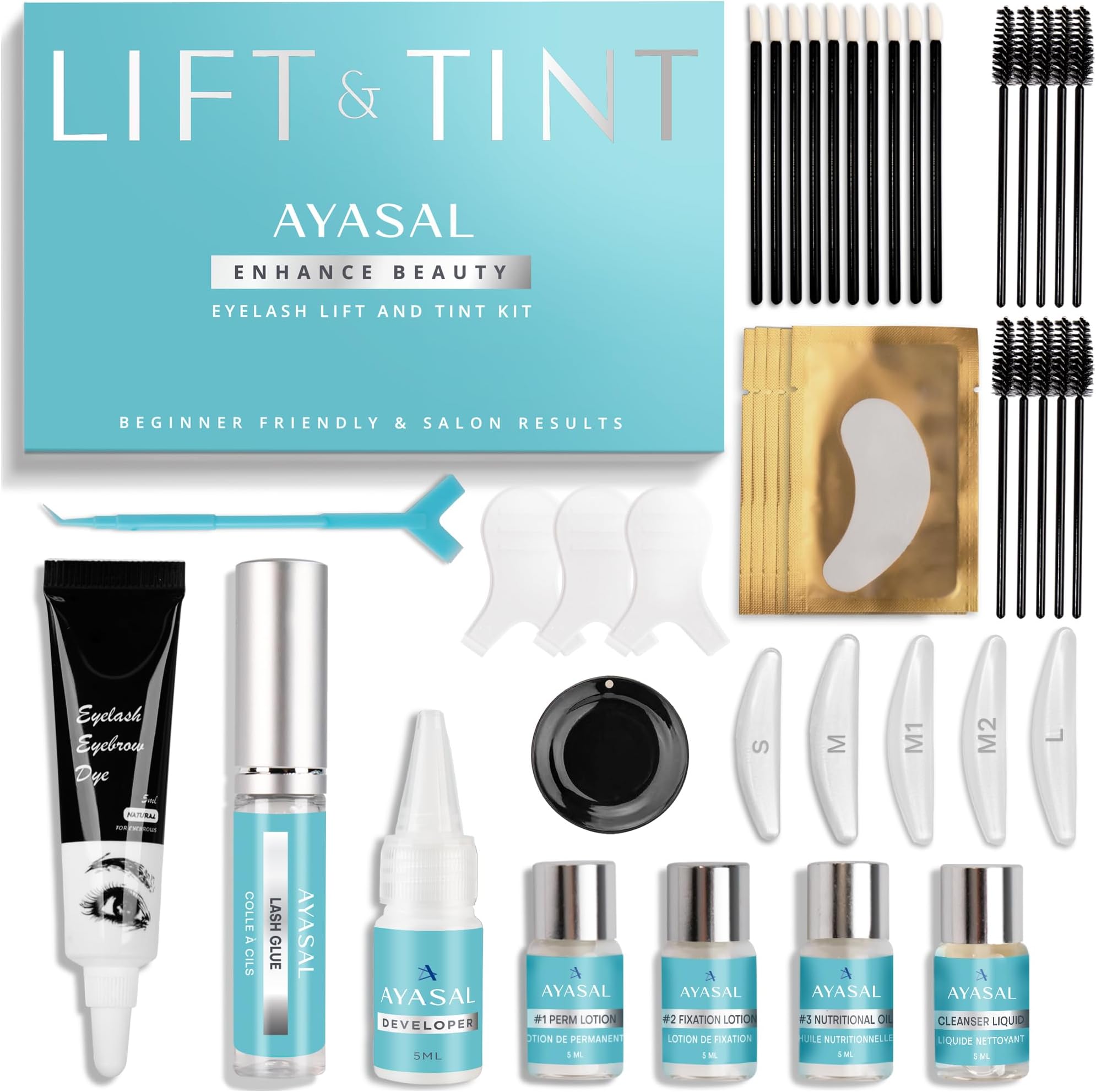 AYASAL Lash Lift Kit: Eyelash Lift Kit - With Detailed Instruction Eyelash Perm Kit - Easy for Beginner and Professional Lash Perm Kit - Achieve Salon-Quality Lashes Lift with Safe and Effective Resul