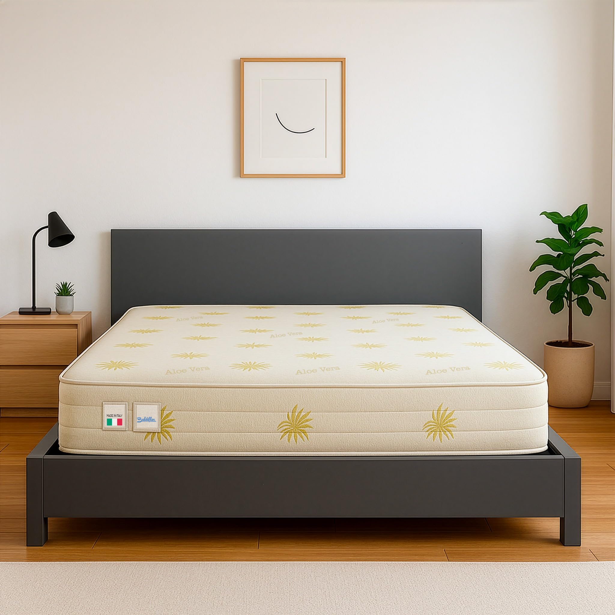 Baldiflex Emporio Materasso Memory Matrimoniale Duck, con Rivestimento in Aloe Vera, Misura 160x190x25 cm