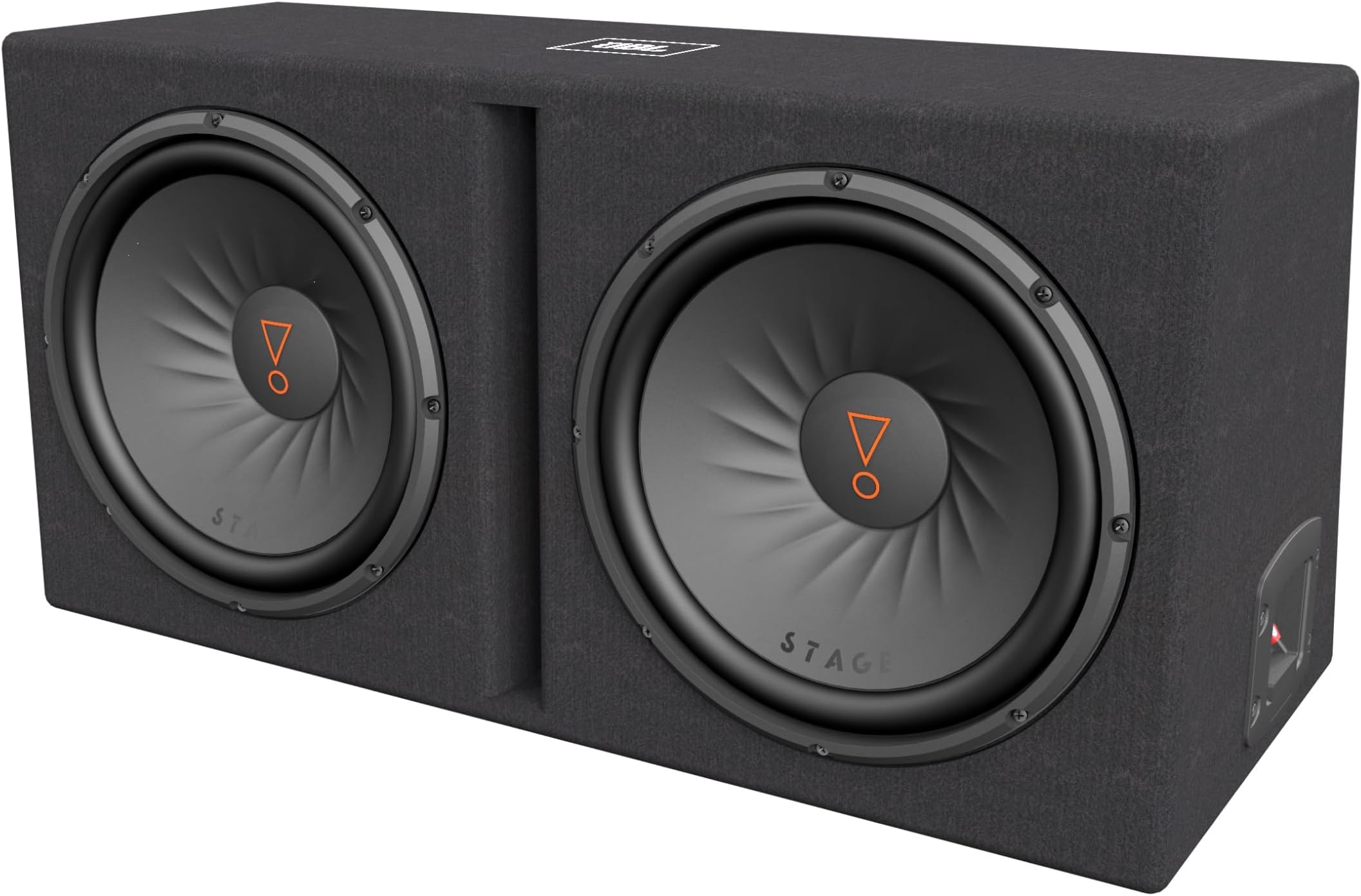 JBL Stage 1200D Dual 12 Inch (30 cm) Subwoofer Boombox / Bass Plate - 2 x 1000W Harman Kardon Bass Box - Black
