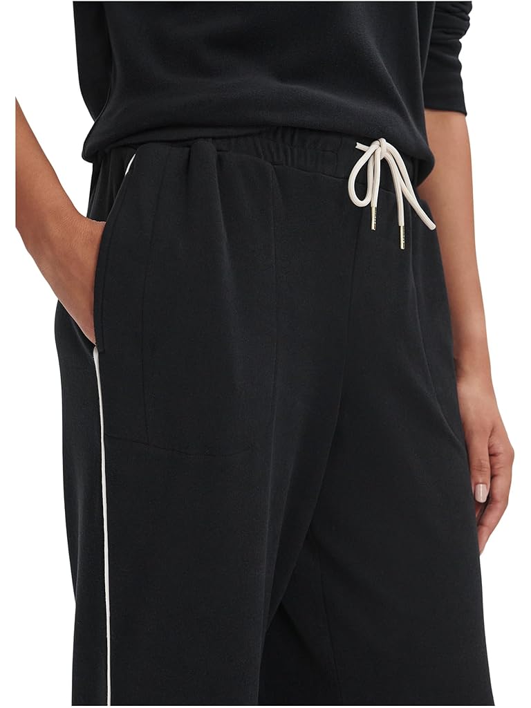 Black Varley Brushed Rib Straight Leg Pants