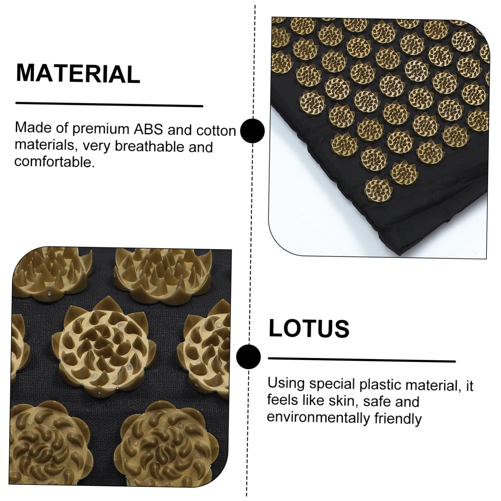 Healeved Esterilla de Acupresion con Almohada de Masaje Cómoda y Segura de Algodón y Abs, Juego de 2 Piezas con Bolsa para Relajación y Terapia