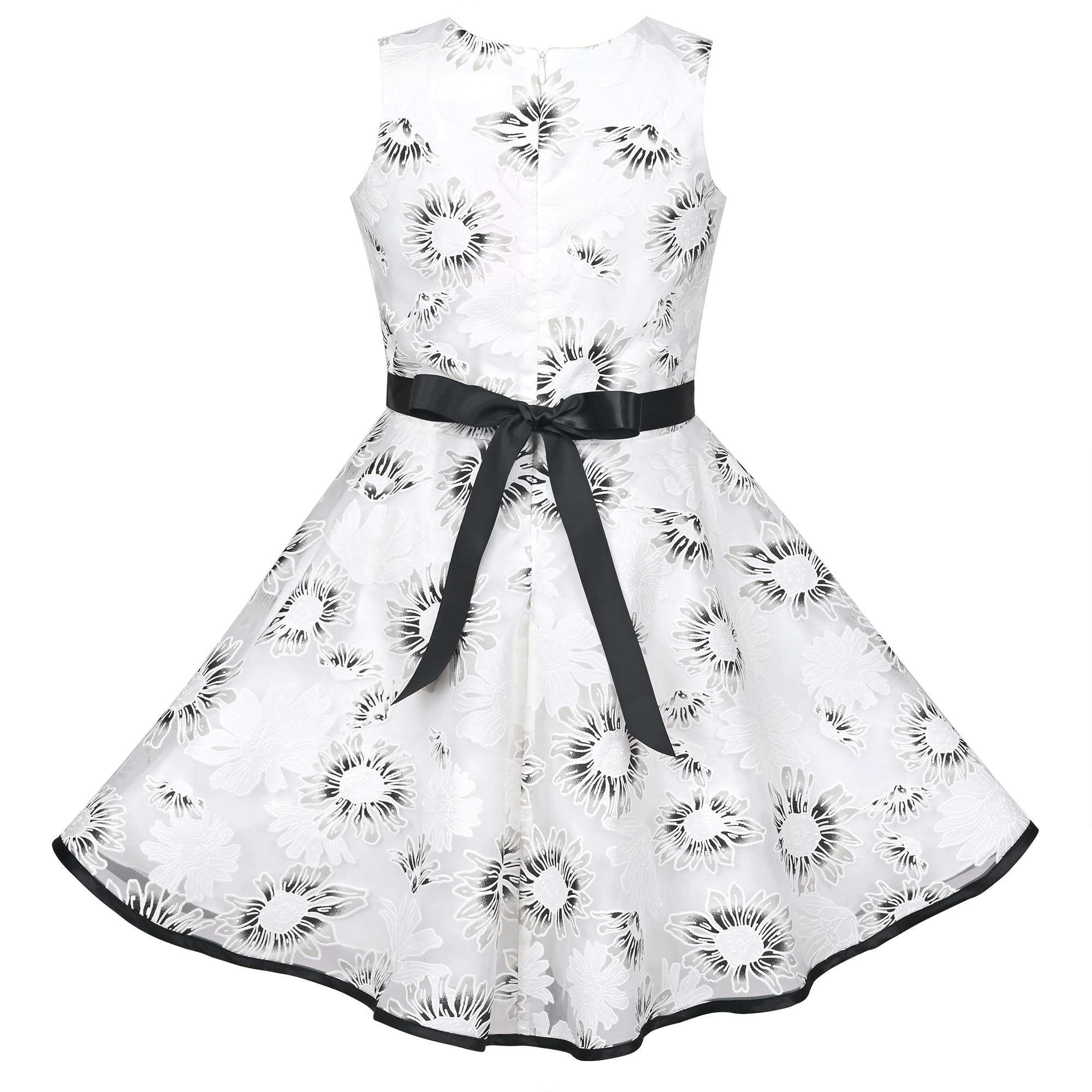 Sunny Fashion Vestito Bambina 3 Livelli Rosa Fiore Onda Pageant Nozze Bambini Capi di Abbigliamento 4-12 Anni