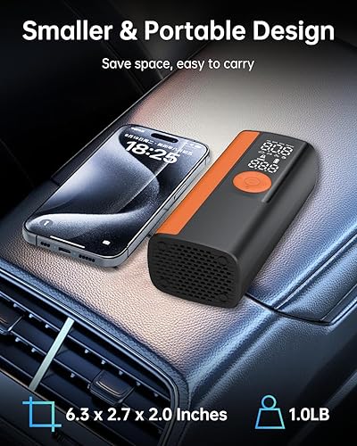 Miniatura 6 de Inflador de neumáticos, compresor de aire portátil, bomba de aire inalámbrica de 150 PSI para neumáticos de automóvil, batería y bomba de neumáticos