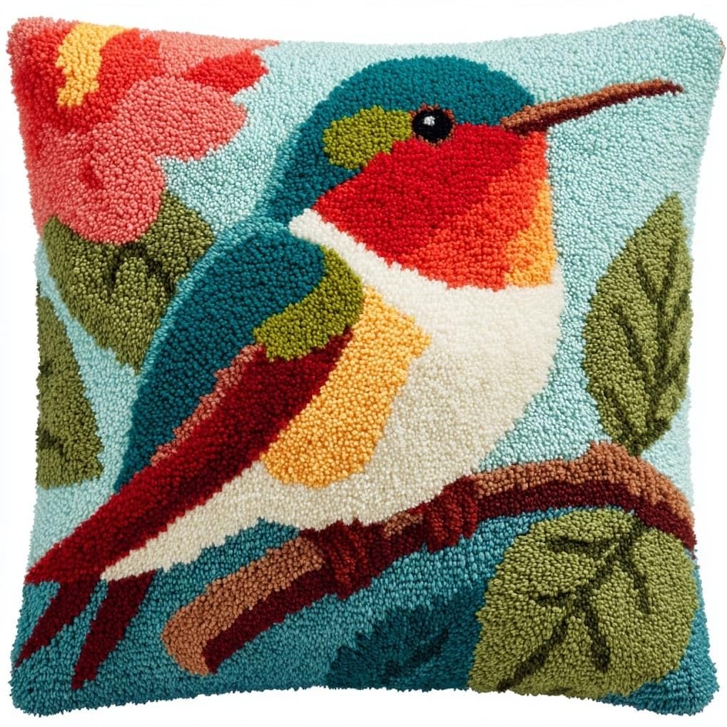 AxiangziK Latch Hook Cushion Kits for Adults,Hummingbirds