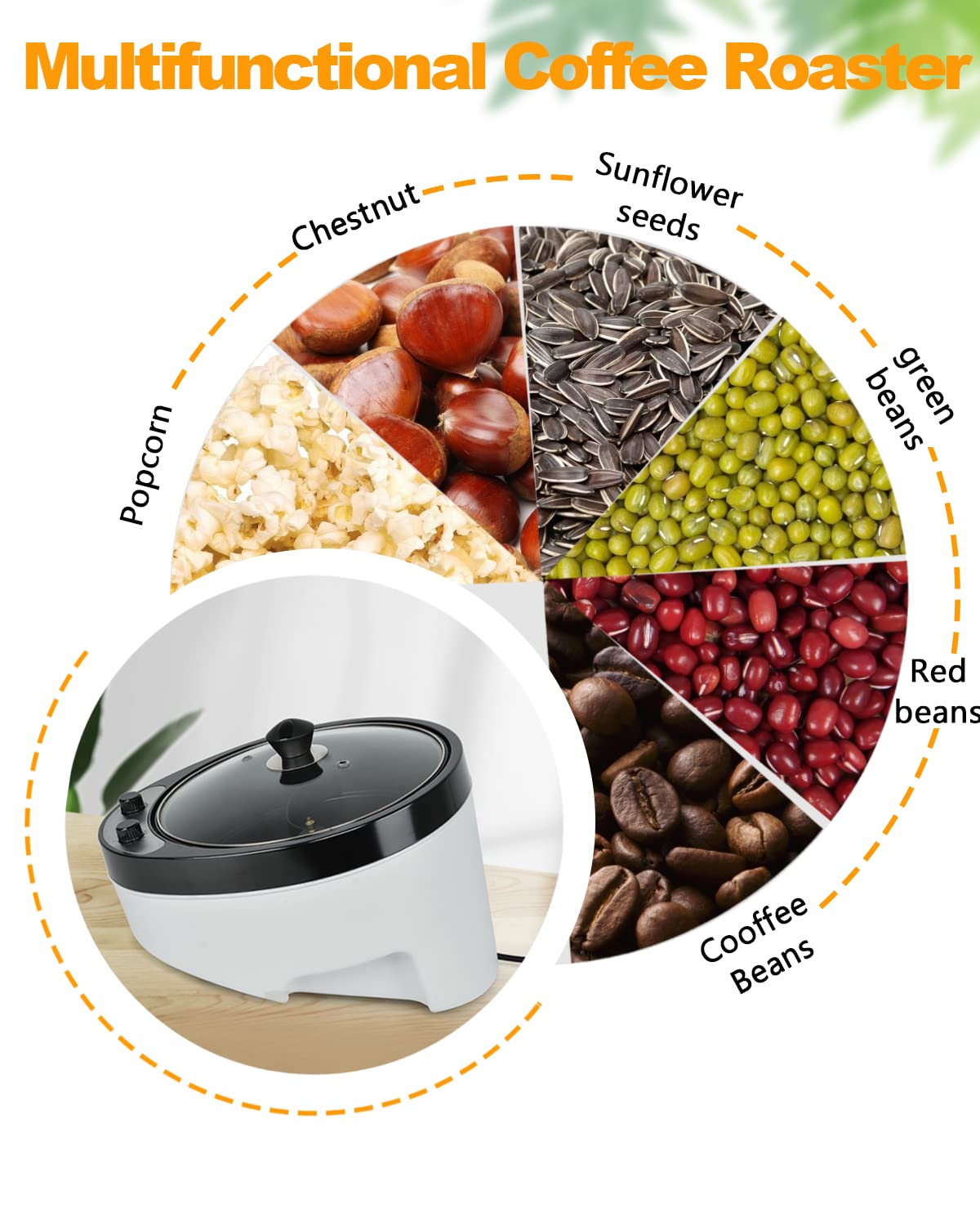 YUCHENGTECH Torréfacteur de Café 800g Torréfacteur à Café 0-240℃ Torréfacteur de Grain de Café Machine à Torréfier le Café Maison pour la Torréfaction des Grains de Café/Pop-corn/Pignons de Pin 1200W
