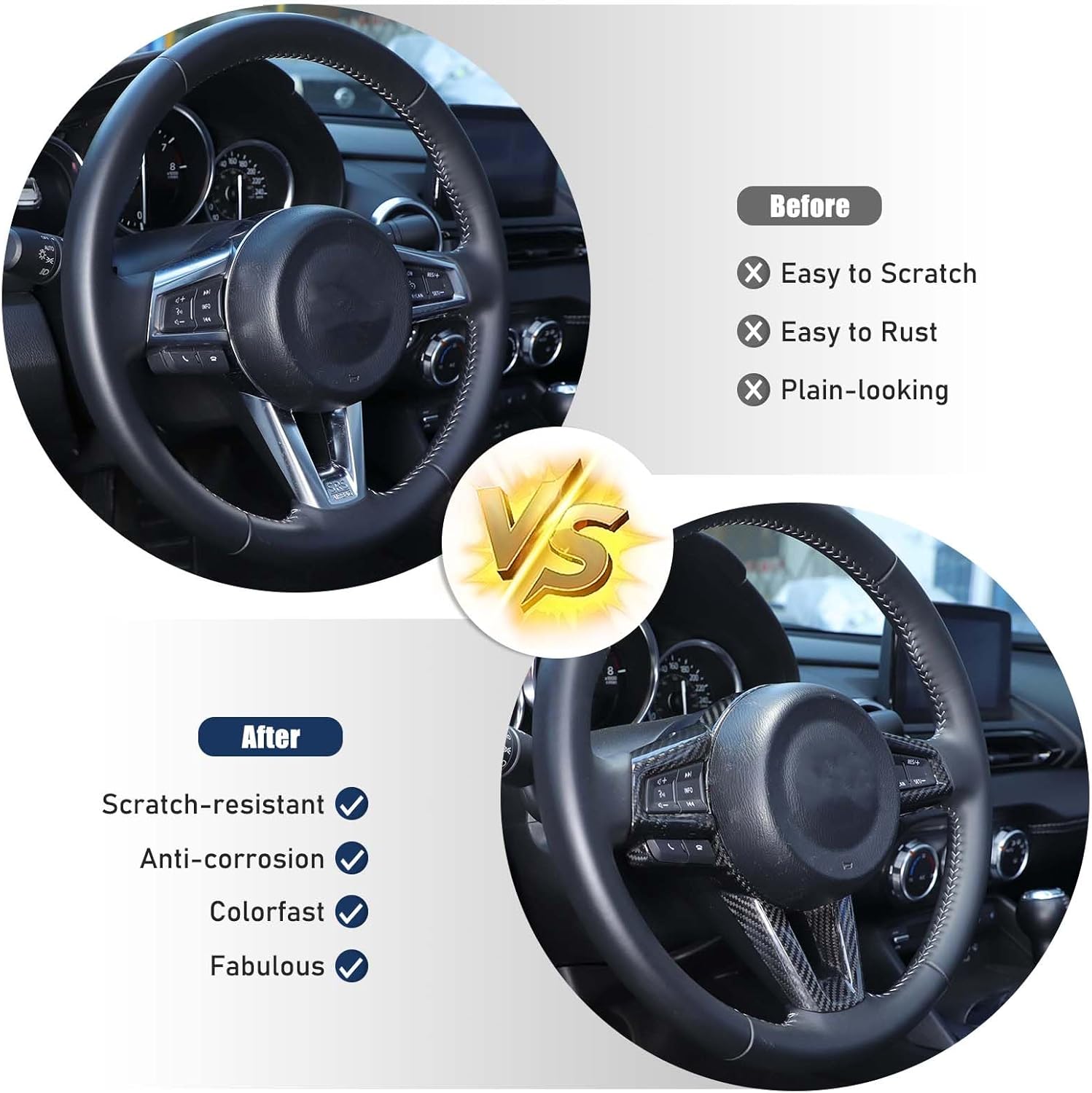 Car Center Console Button Molding Trim Frame,Compatible with Mazda MX-5 ND Fiat 124 Abarth 124 2016-2025+ Center Console Button Protected Frame (Black Carbon Fiber, Left Cruise Control)