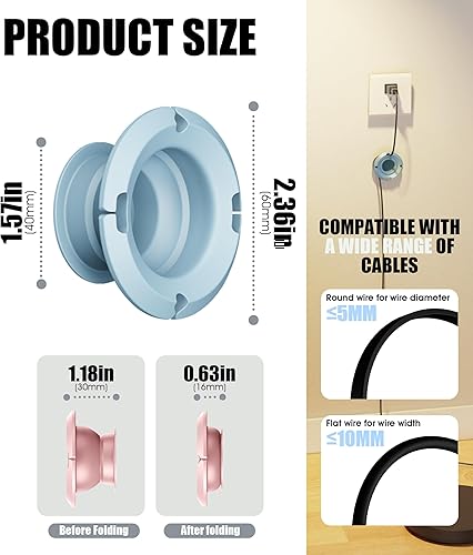 Miniatura 2 de Nearockle Organizador de cargador plegable para cable de carga, compatible con bloque de cargador USB C, cargador de MacBook, cables de carga de PC,