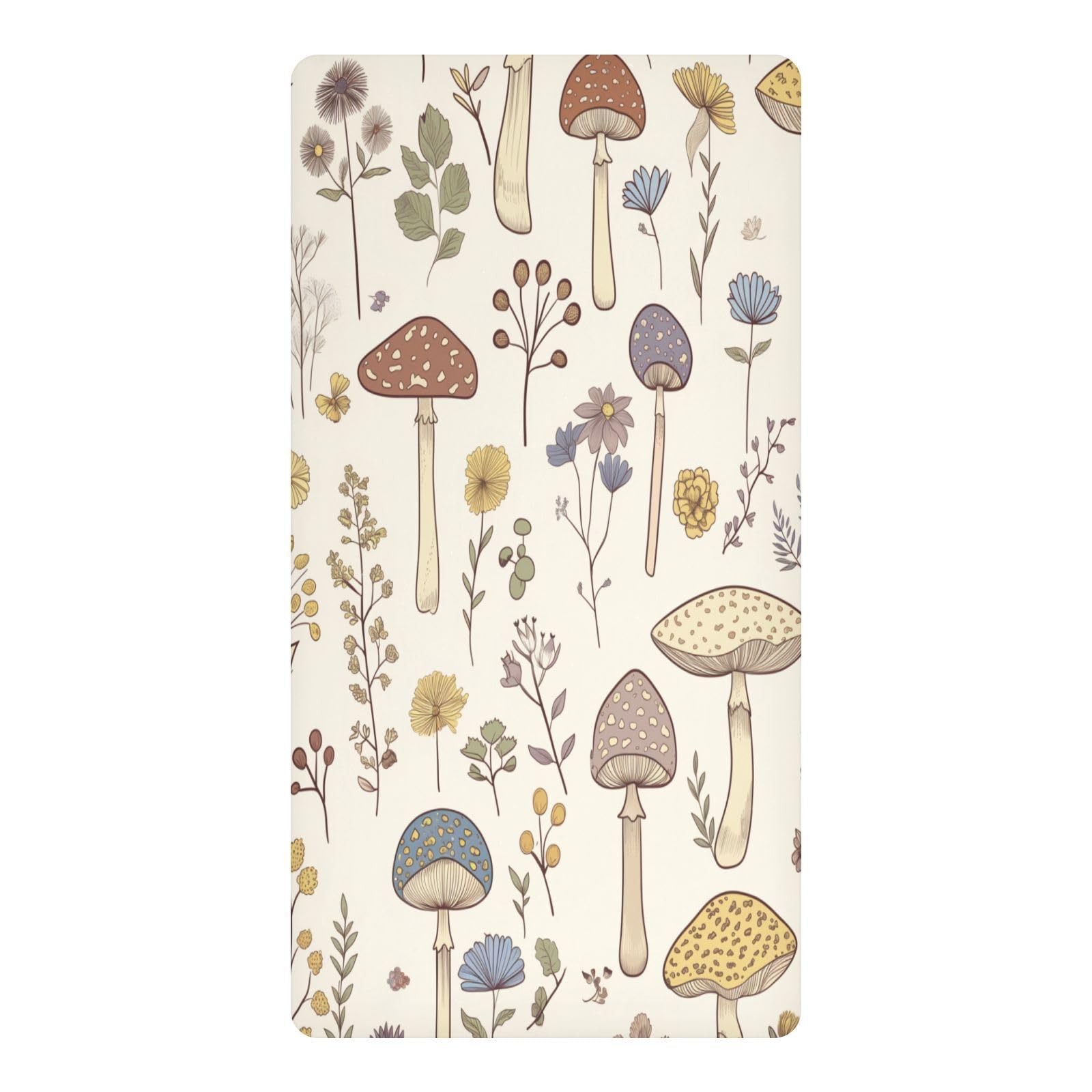 JiangGgen Wildflowers Mushrooms Baby Crib Sheet Soft Breathable for Standard Crib-M