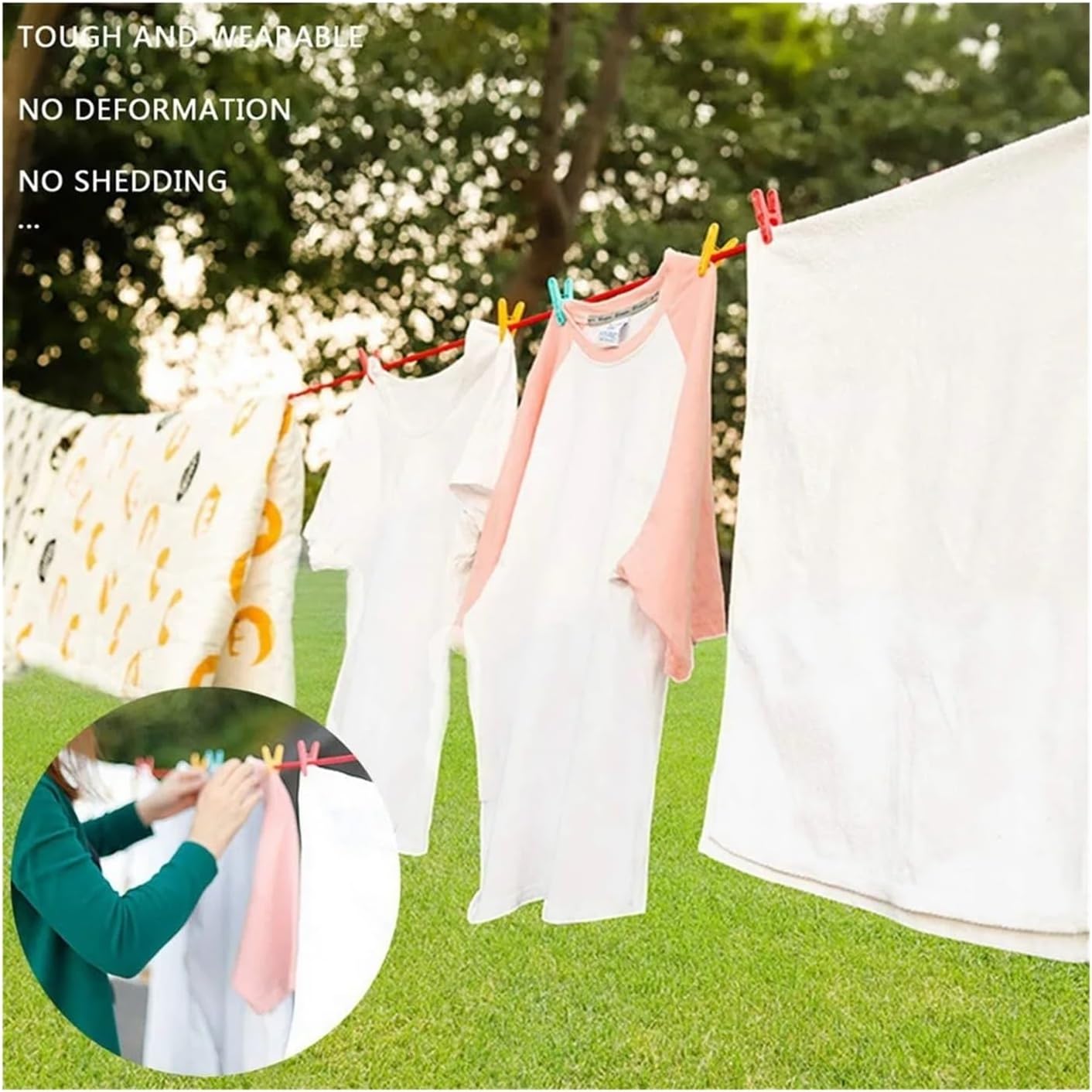 2 Pcs Red Cotton Rope, 8mm Multi Strong Soft Tying Cord for Camping Gardening Boating Crafting, 10Metres/33Ft