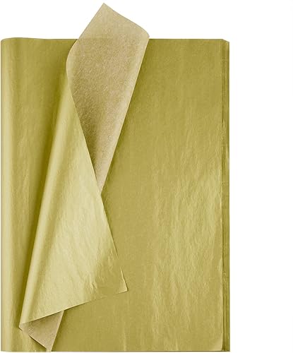 TUPARKA 60 hojas de papel de seda dorado, papel de seda de Navidad, papel de envolver, papel de regalo para bricolaje y manualidades, decoración de