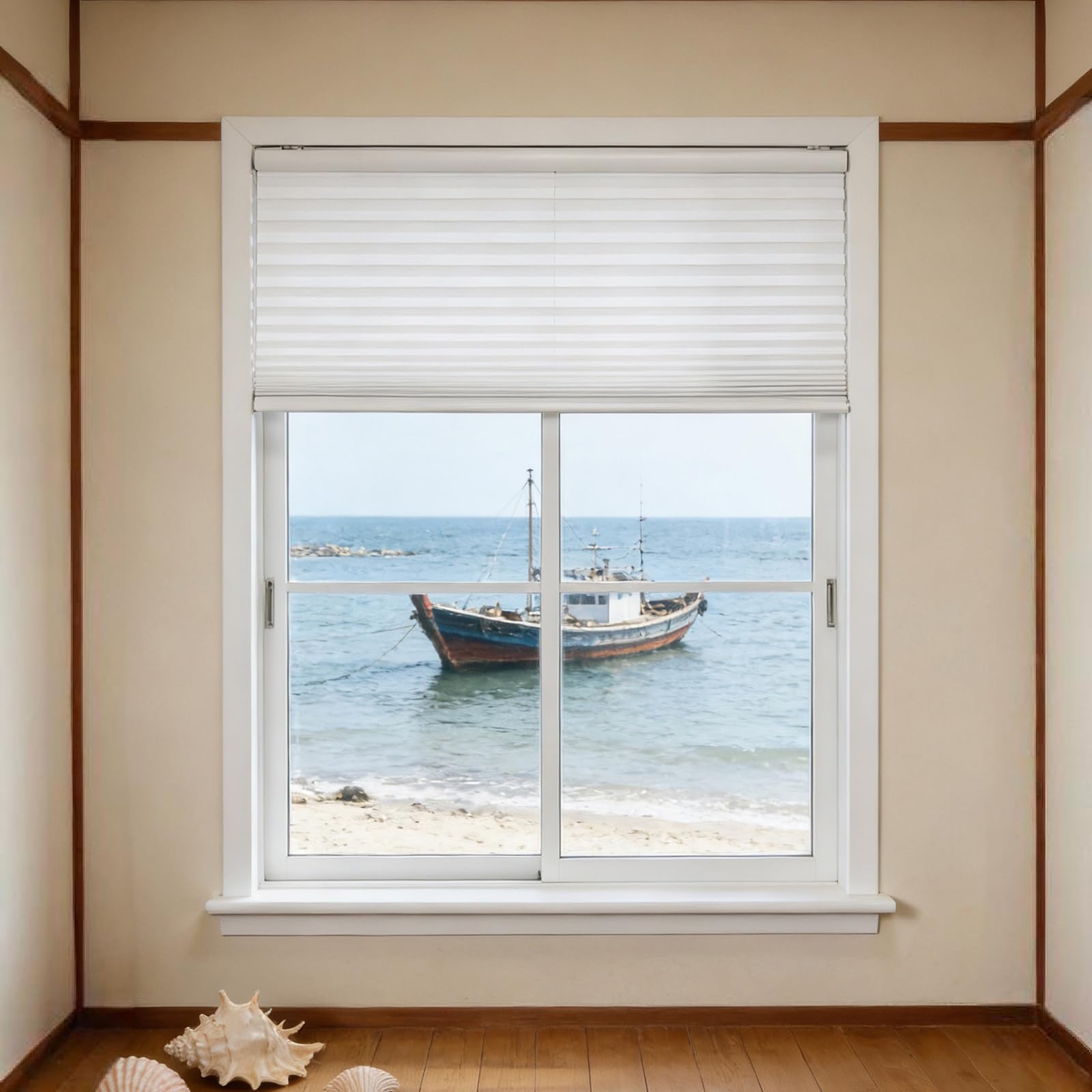 Store plissé thermique 26 x 120 cm contre la chaleur et le vis-à-vis