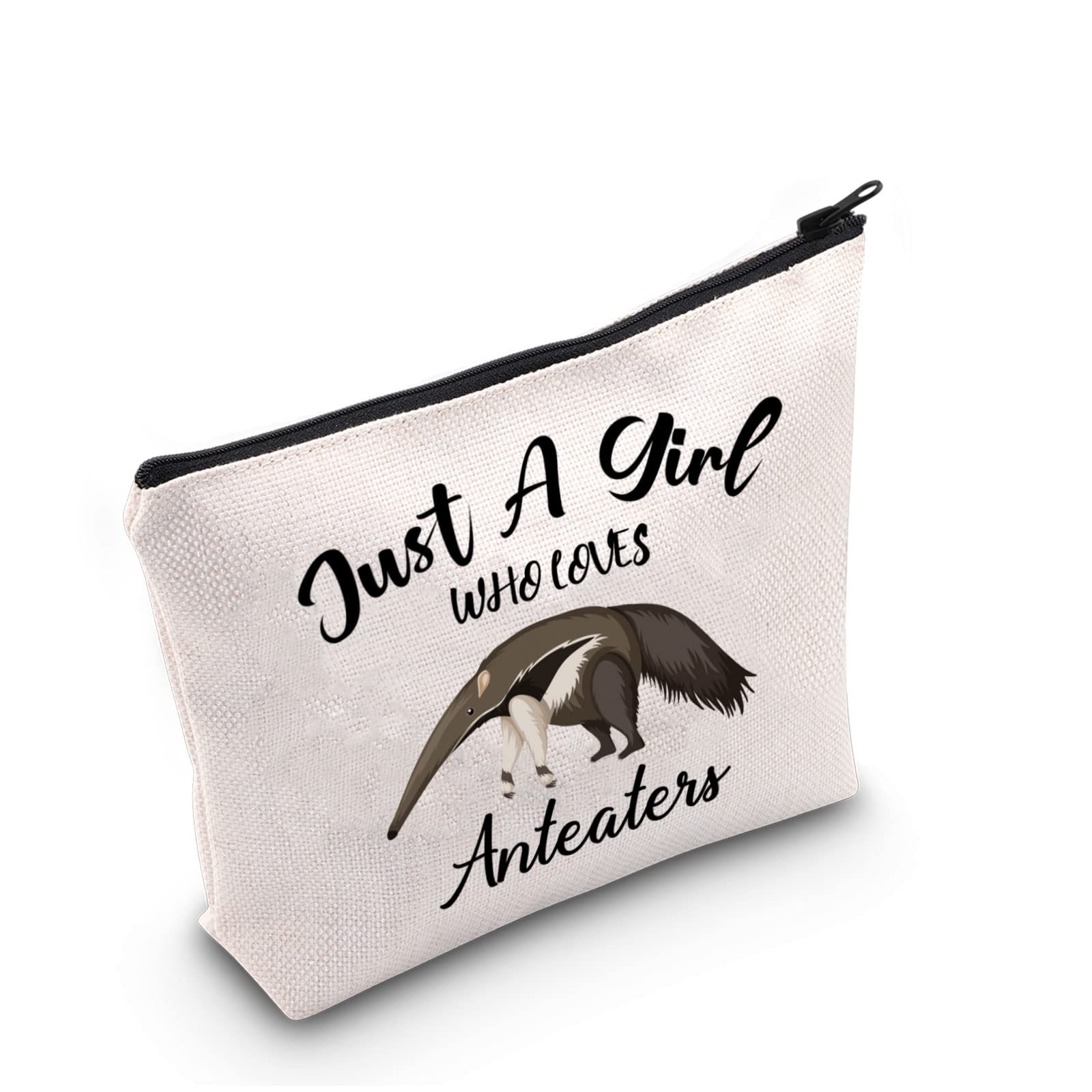 G2TUP Anteater Lover Gift Who Loves Anteaters Makeup Anteater Fan Cosmetic Bag Bag Animals Lover Gift Zipper Travel Bag (Who Loves Anteaters White Bag
