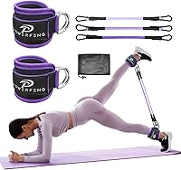 Vista 1 de Bandas de resistencia al tobillo con puños: banda de correa de tobillo para mujer para entrenar - Bandas de resistencia de tobillo para glúteos